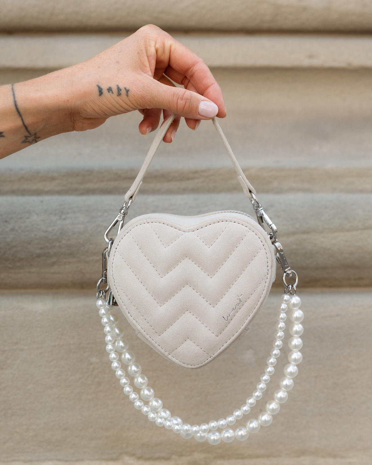 Double Pearl Strap Silver Short