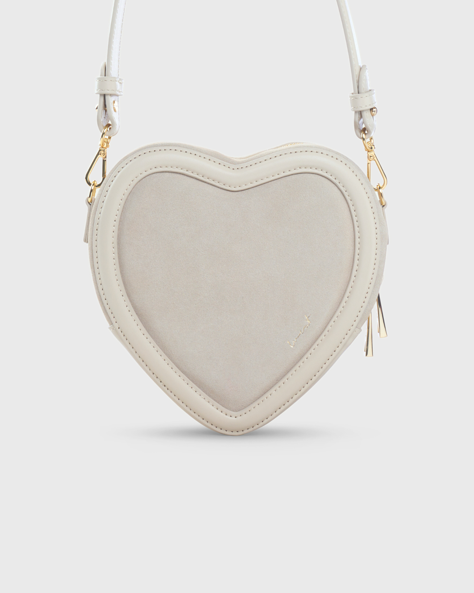 Big Heart Bag Suede Taupe