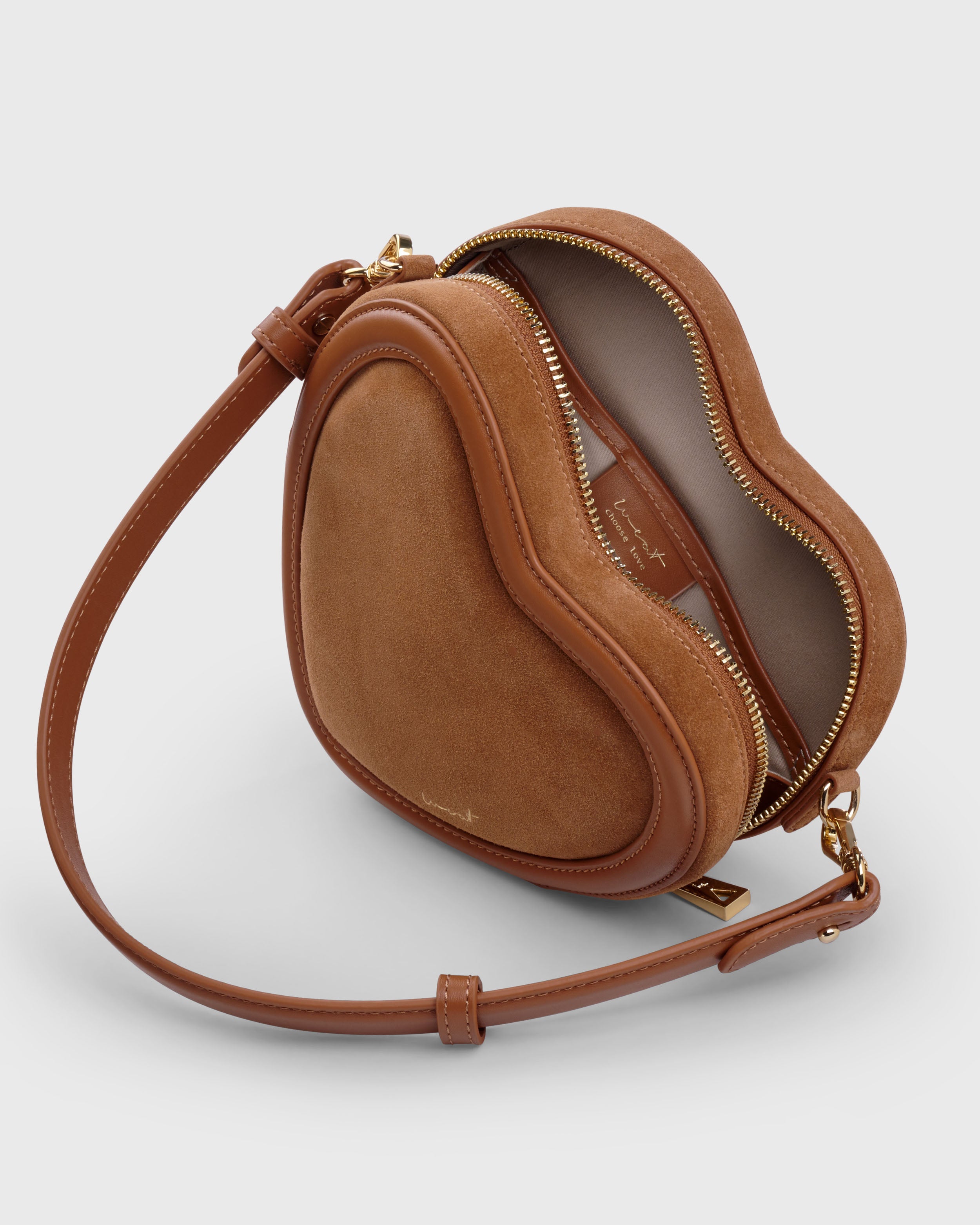 Big Heart Bag Suede Caramel