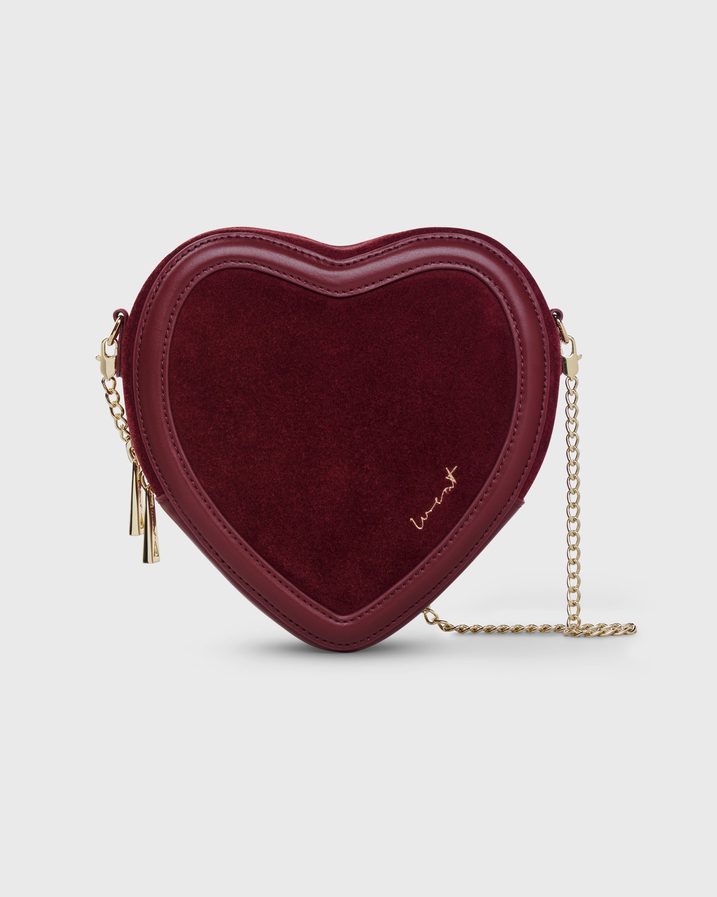 Big Heart Bag Suede Merlot