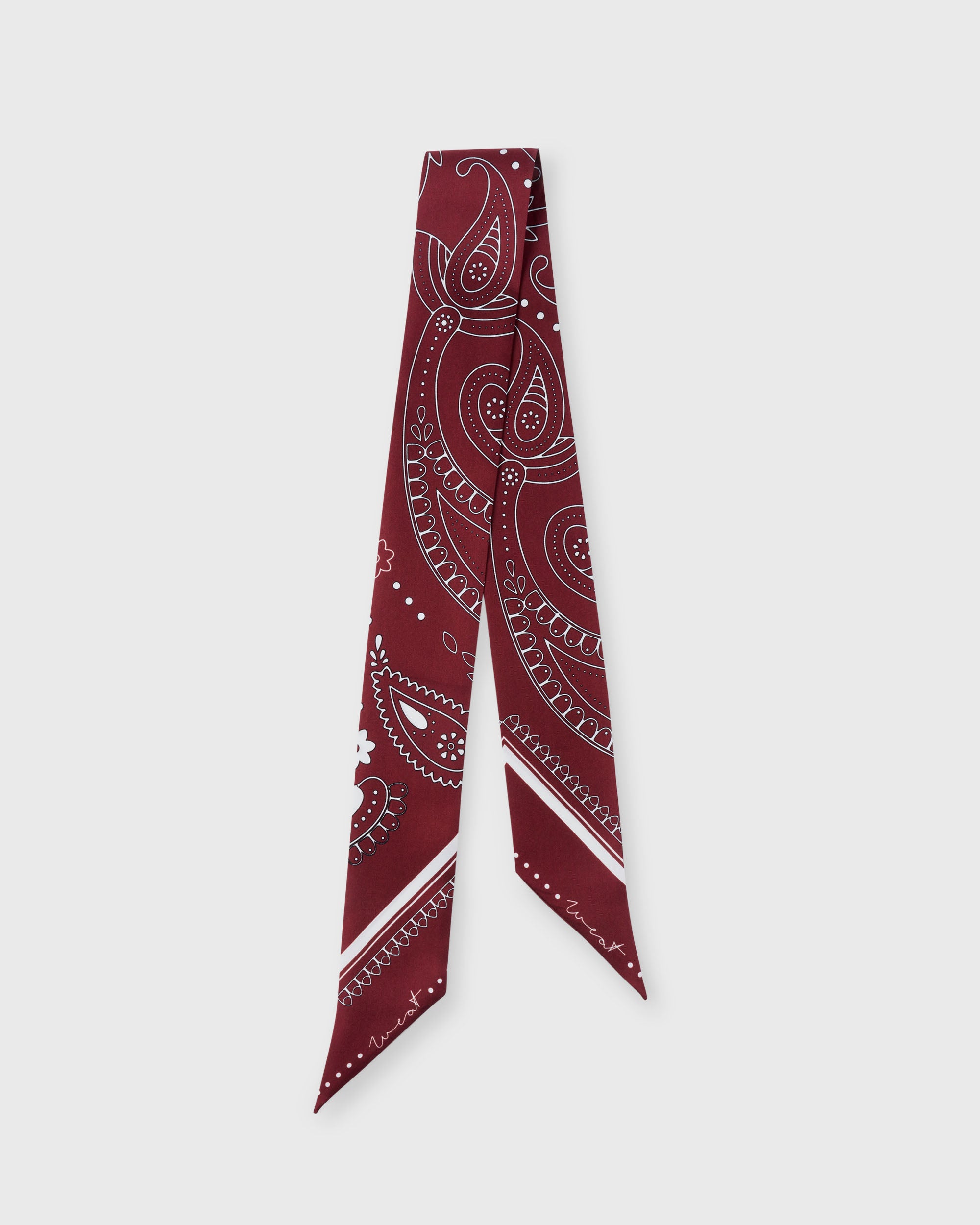 Twilly Silk Paisley Burgundy