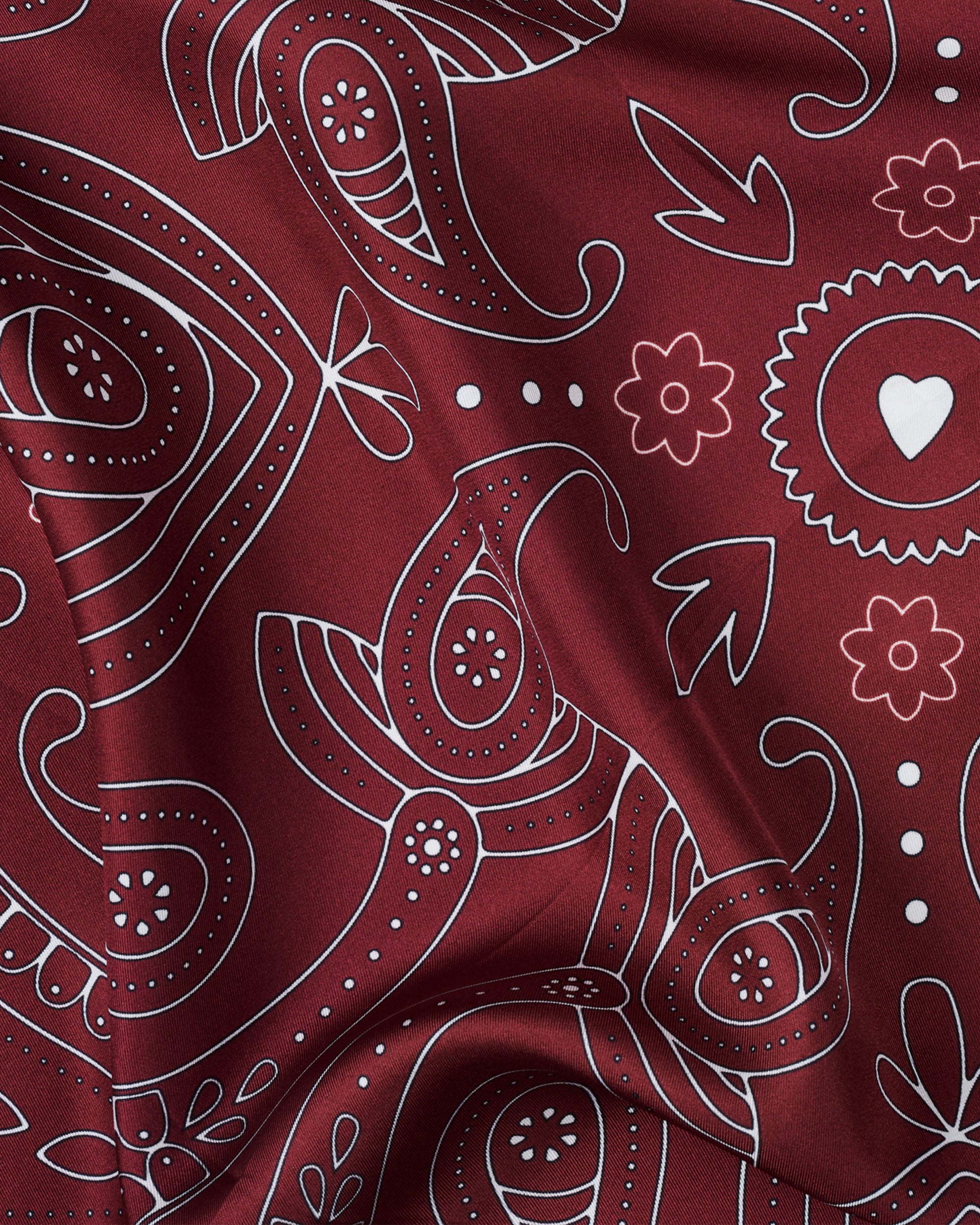 Scarf Silk Paisley Burgundy