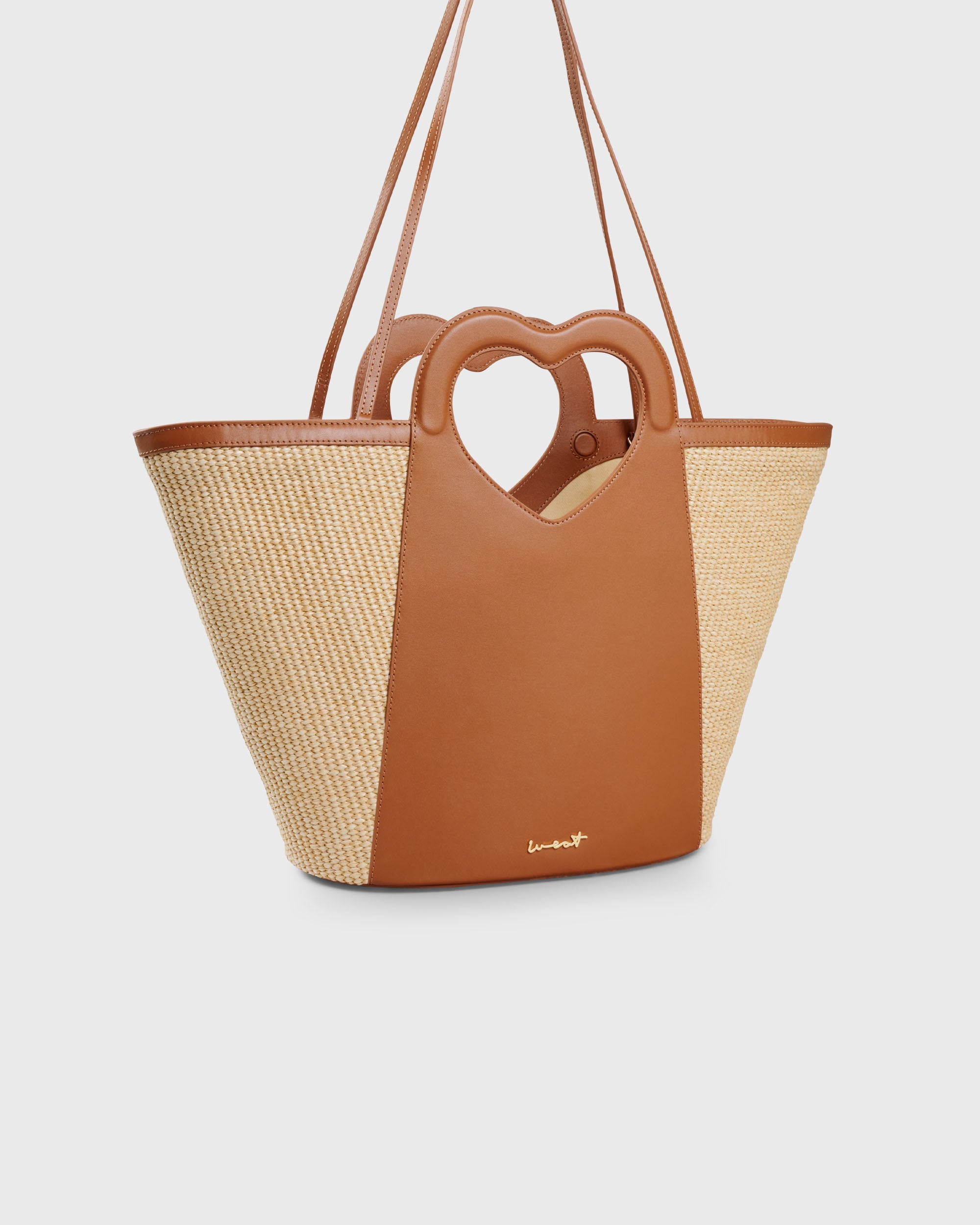 Tote Heart Raffia Caramel