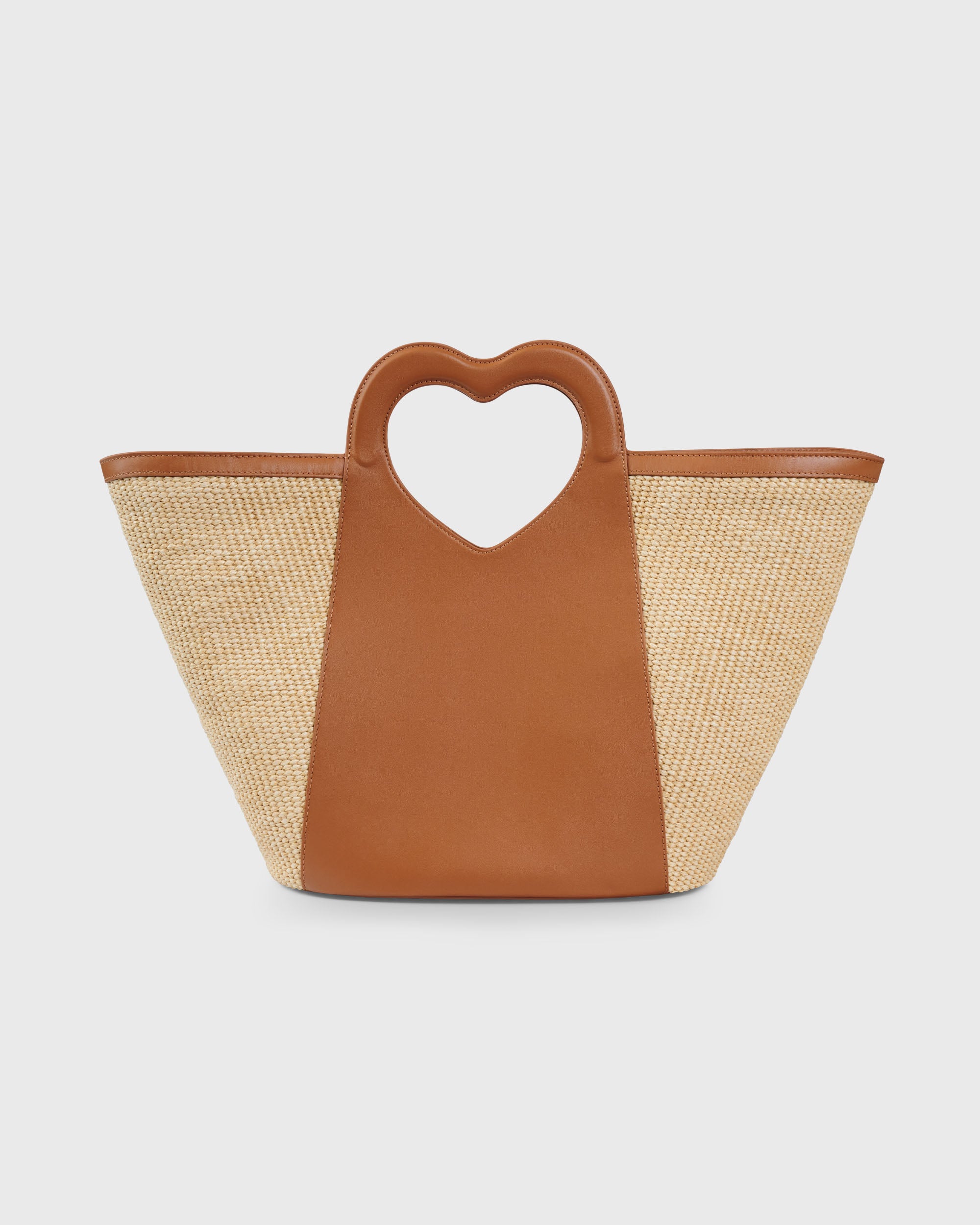 Tote Heart Raffia Caramel