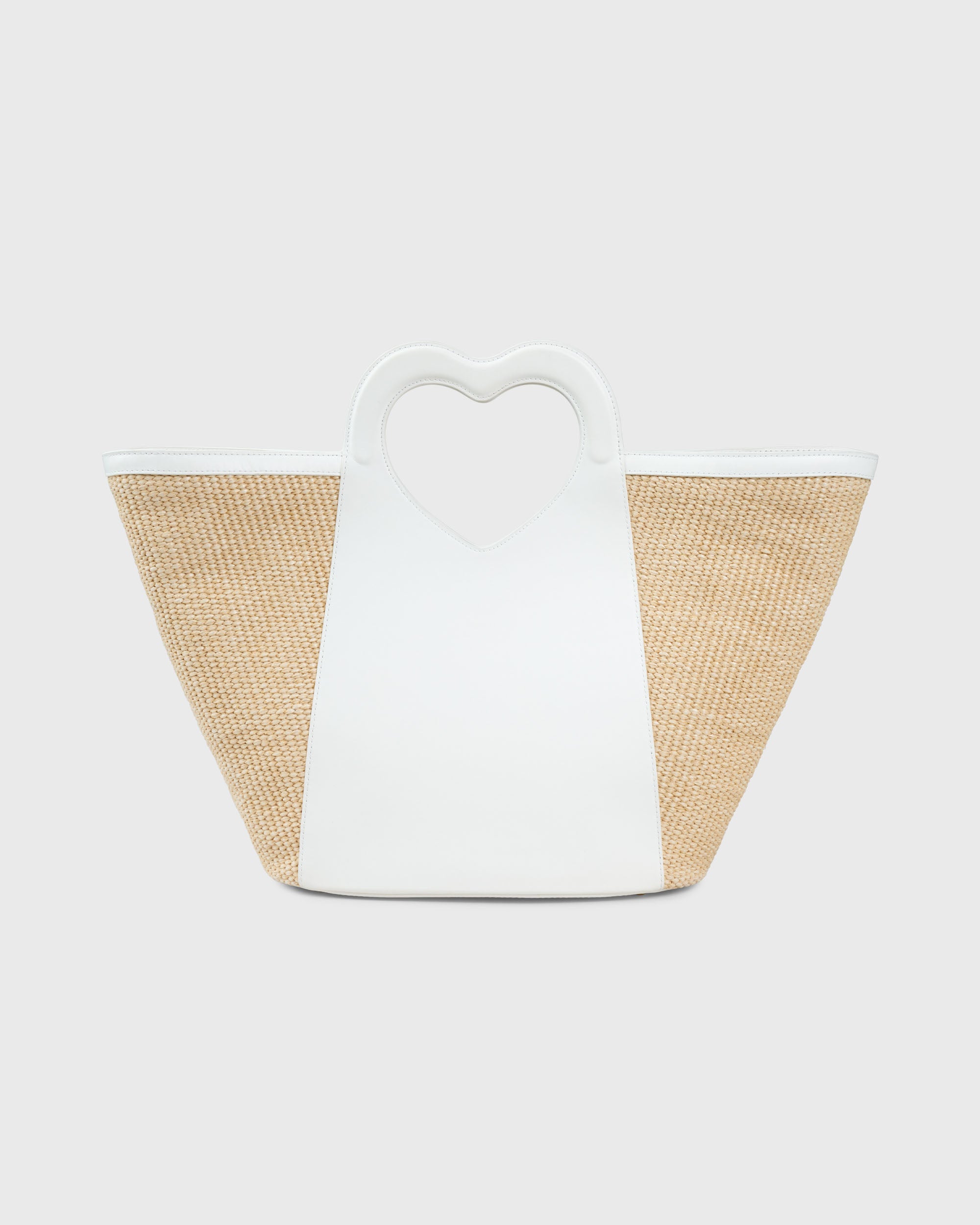 Tote Heart Raffia Coconut