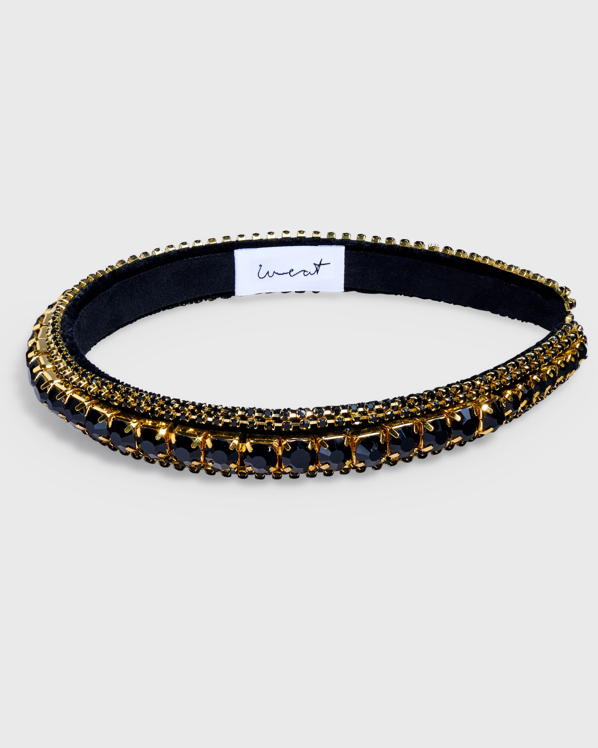 Headband Beaded Black Slim