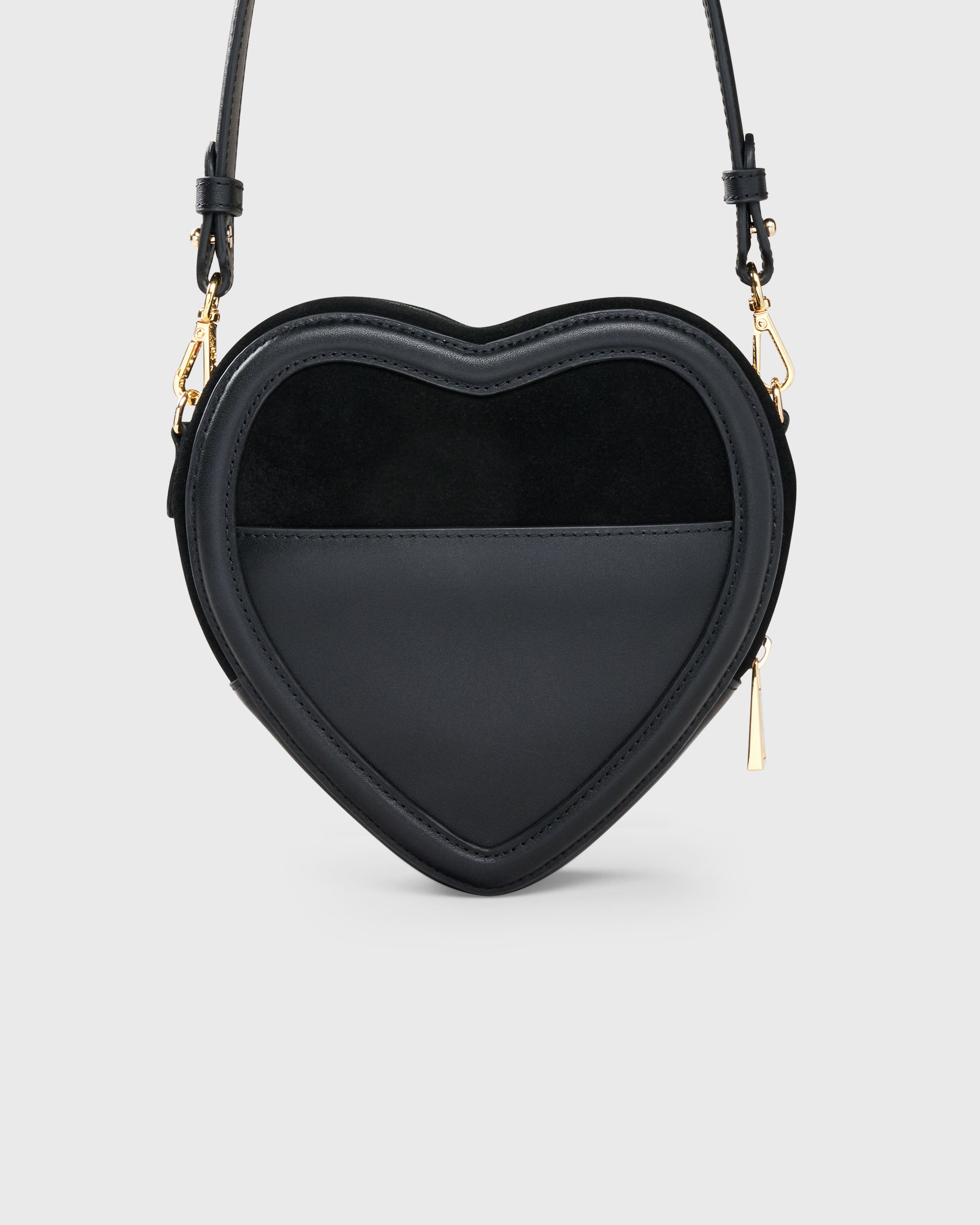 Big Heart Bag Suede Black