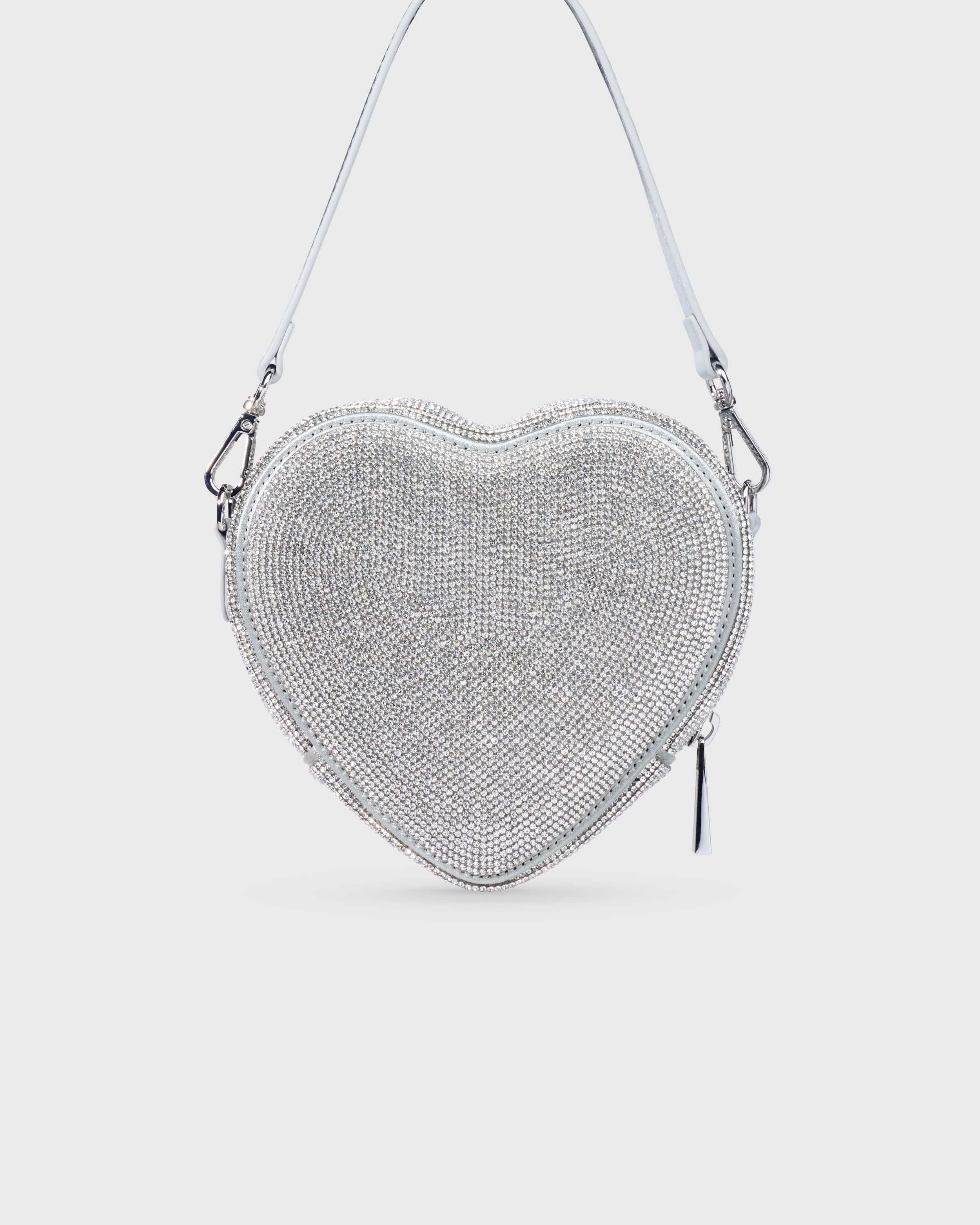 Midi Heart Bag Crystal - Silver