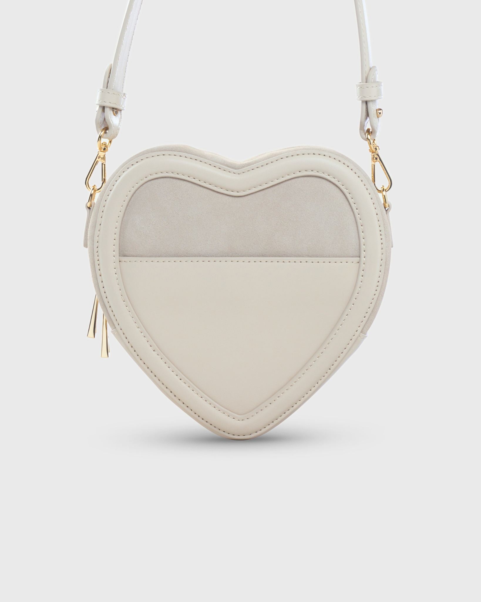 Big Heart Bag Suede Taupe