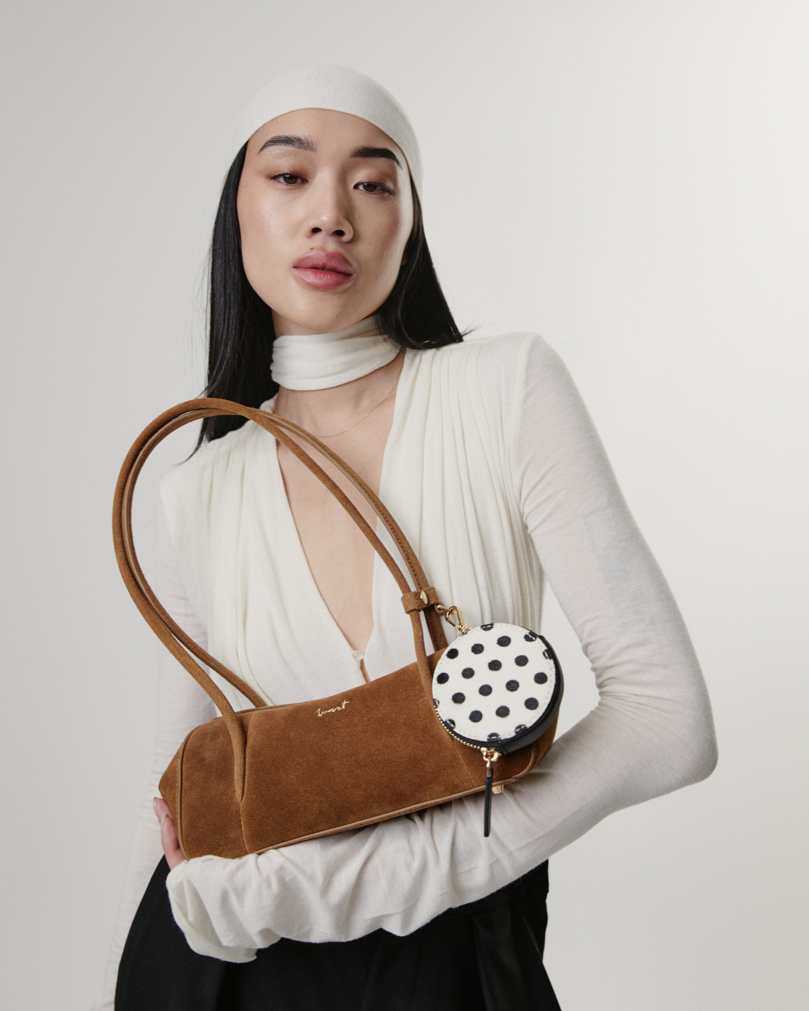 East-West Bag Suede Mocha