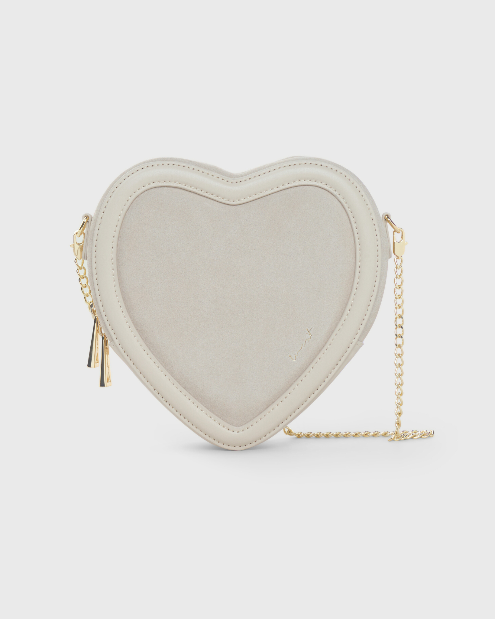 Big Heart Bag Suede Taupe