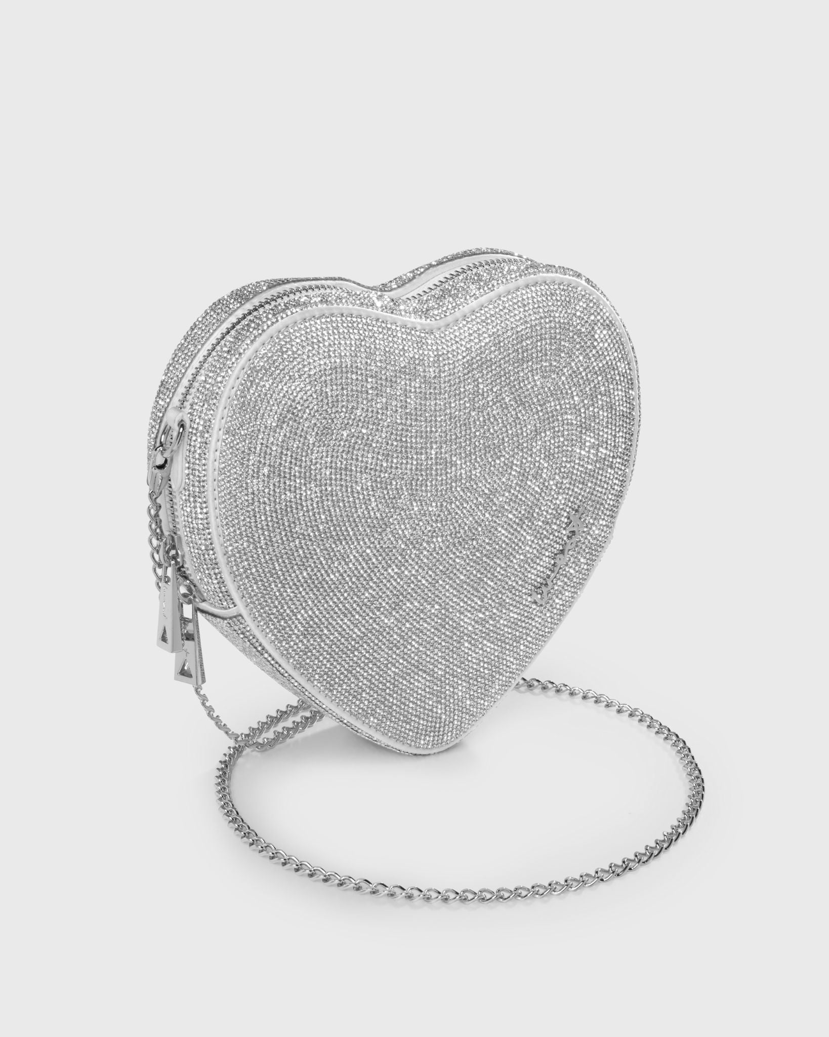 Big Heart Bag Crystal Silver