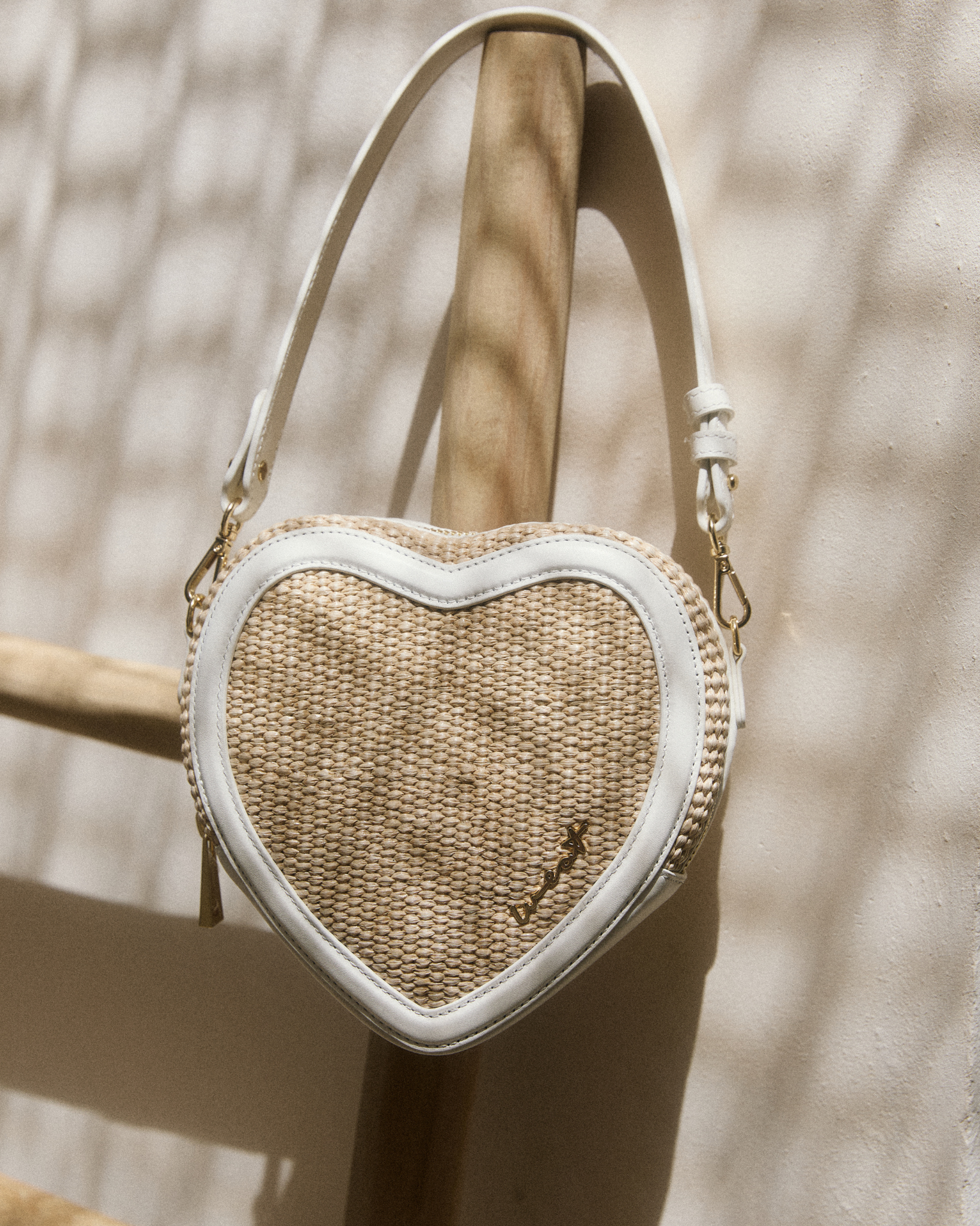Big Heart Bag Raffia Ivory