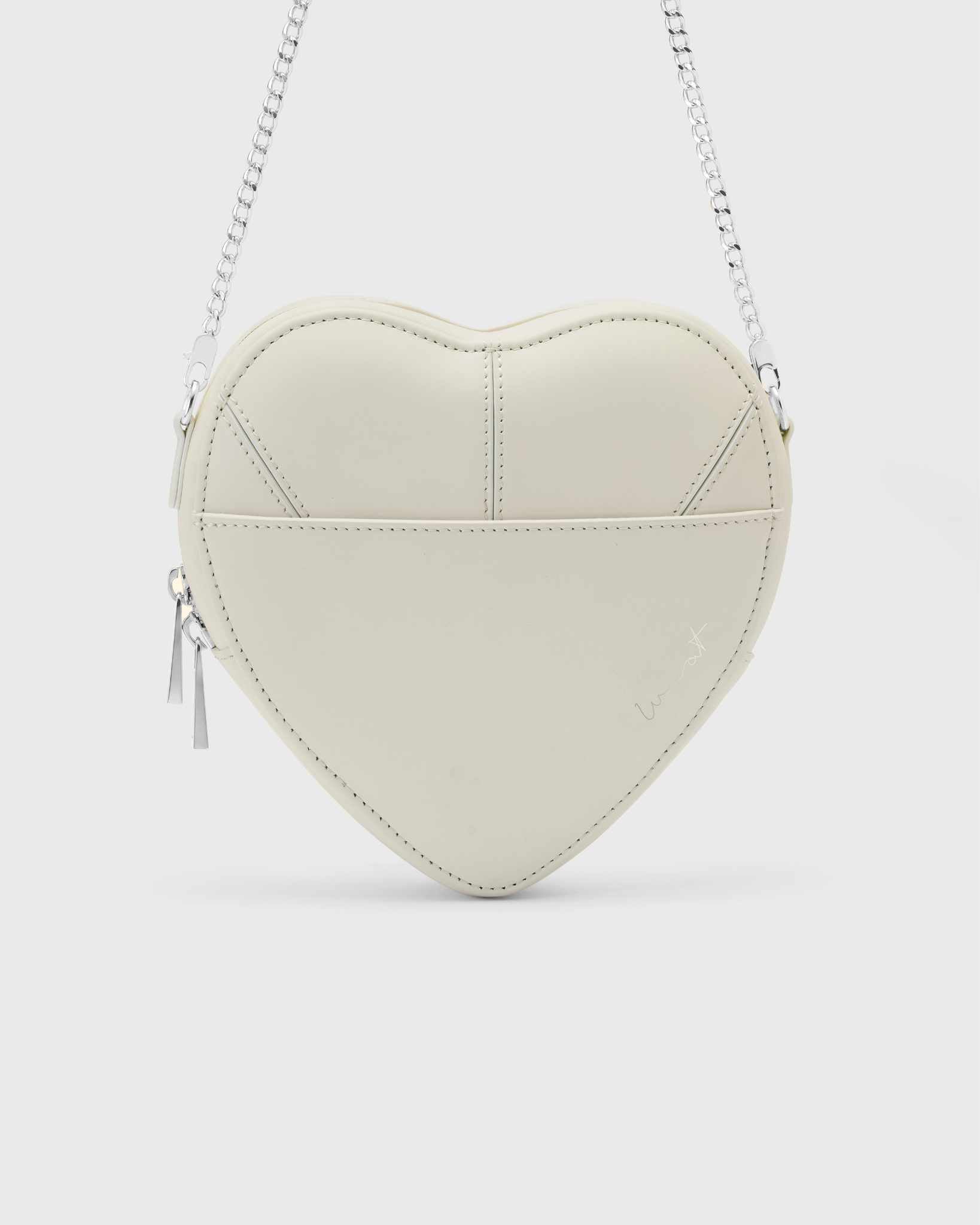 Big Heart Bag Ivory Silver