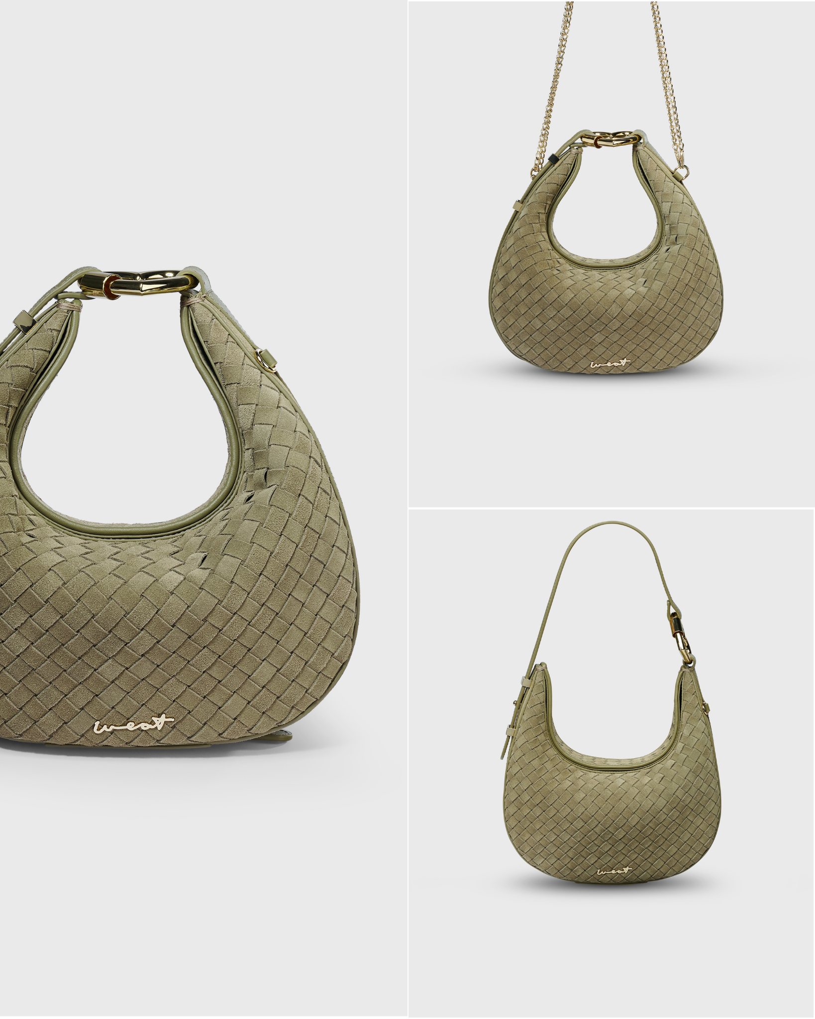 Halfmoon Bag Braided Khaki