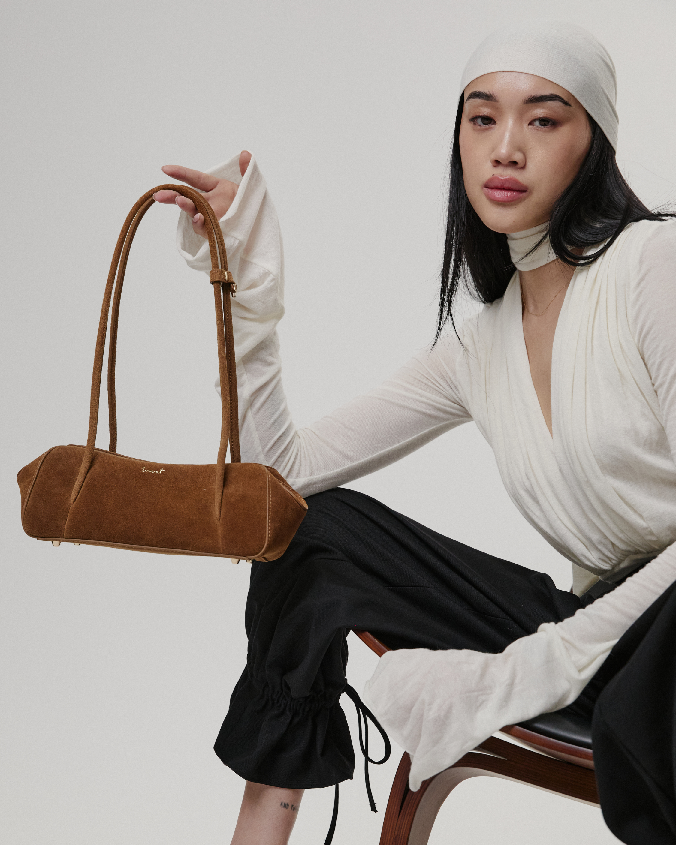 East-West Bag Suede Mocha
