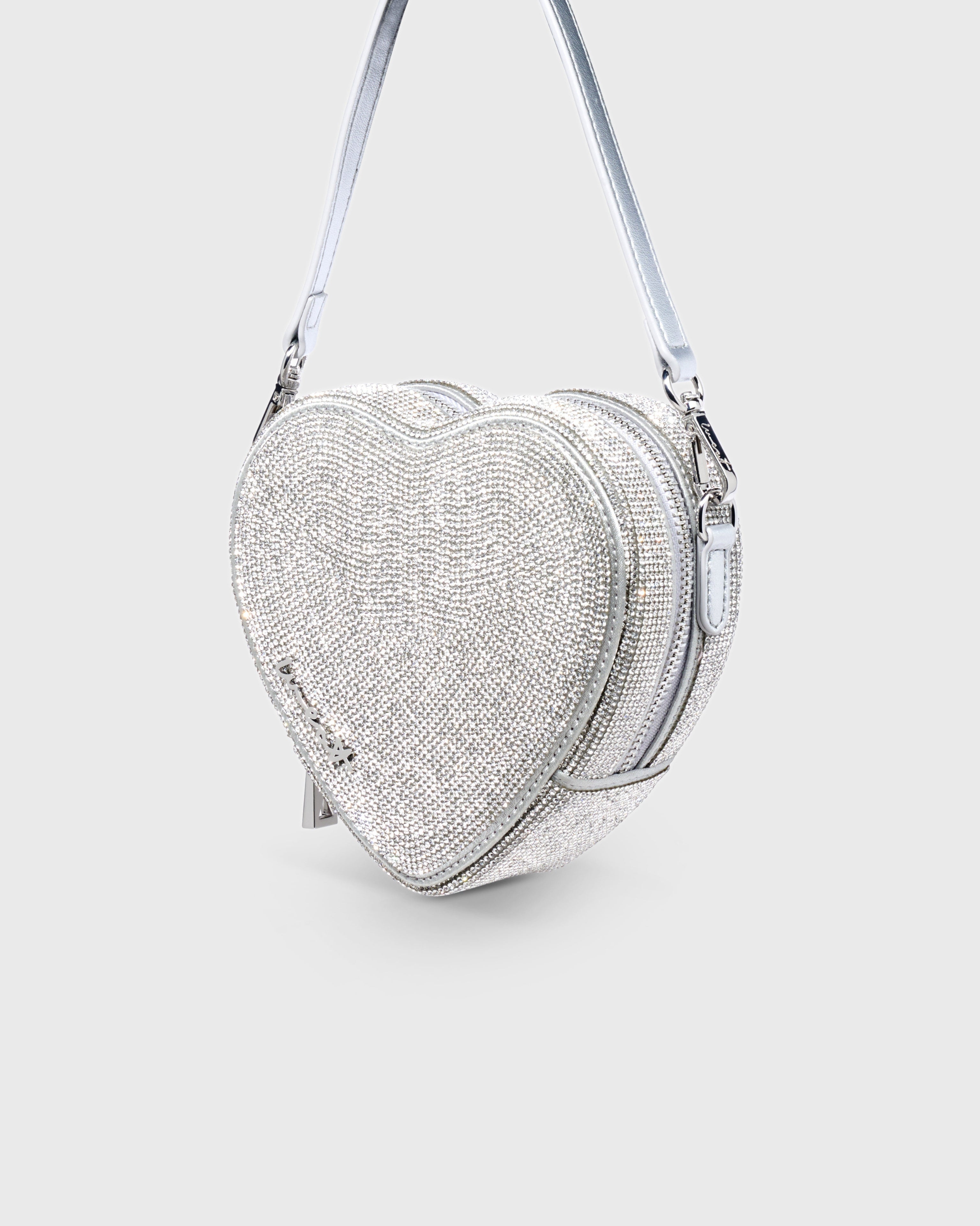 Midi Heart Bag Crystal - Silver