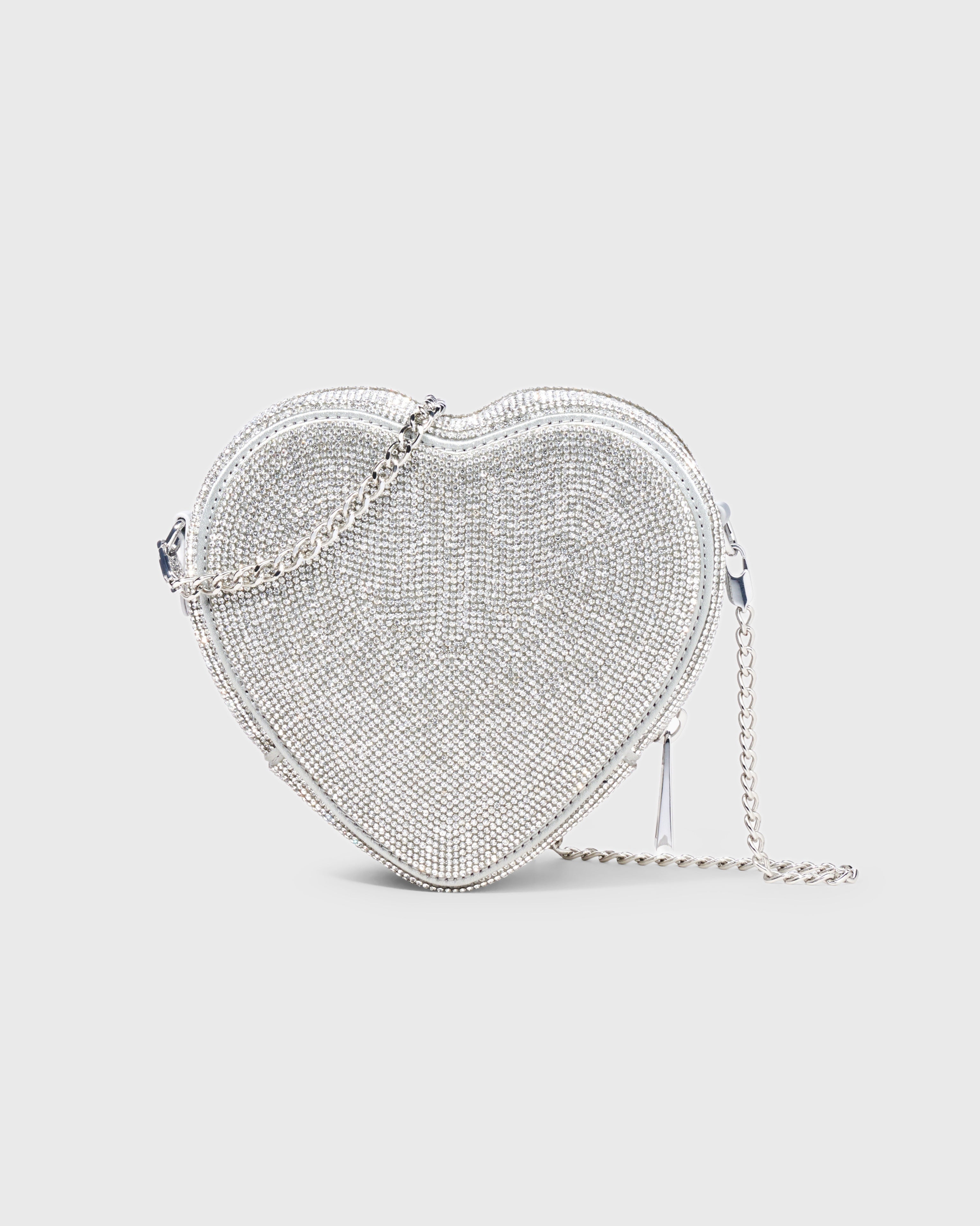 Midi Heart Bag Crystal - Silver
