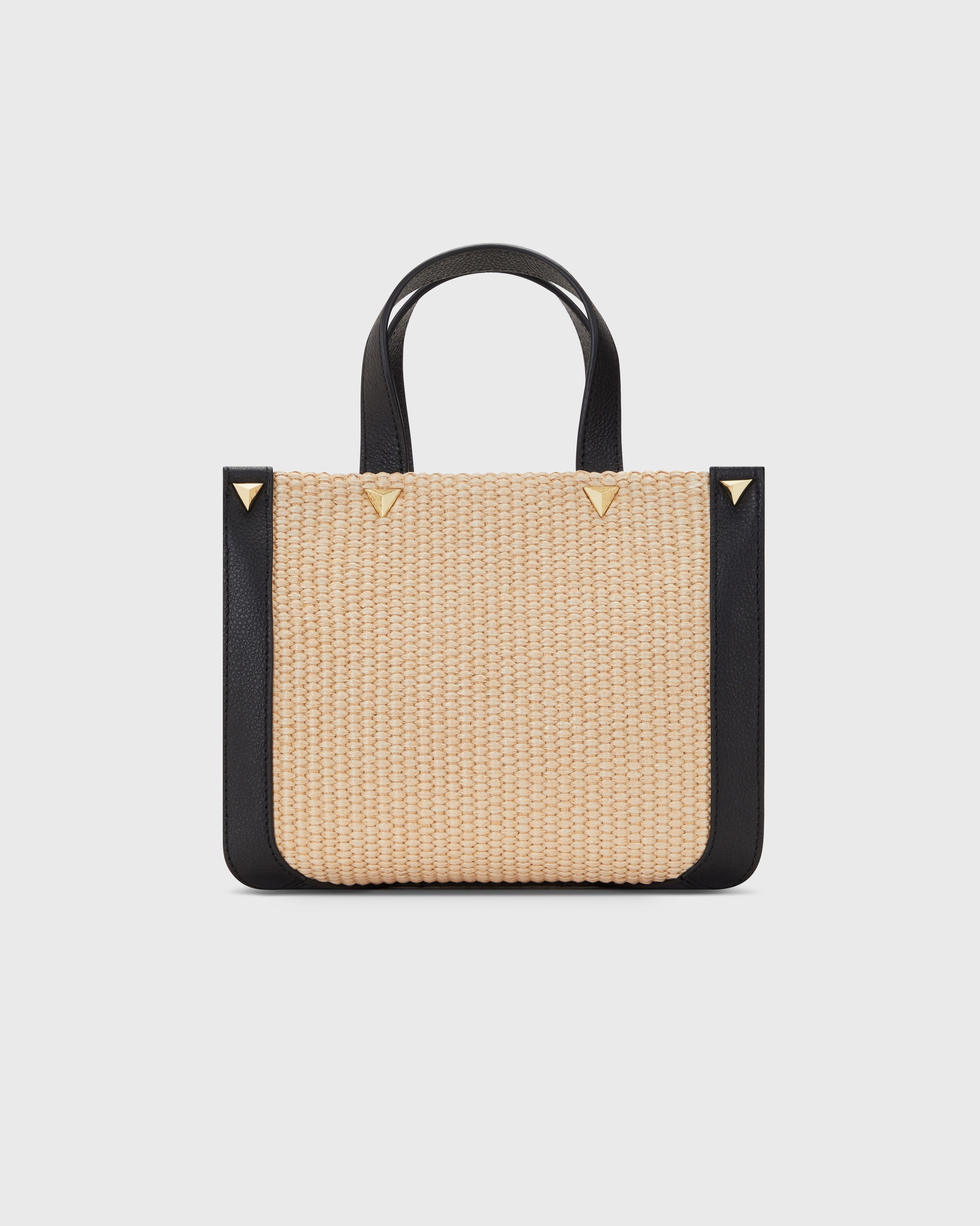 Mini Tote Raffia Black