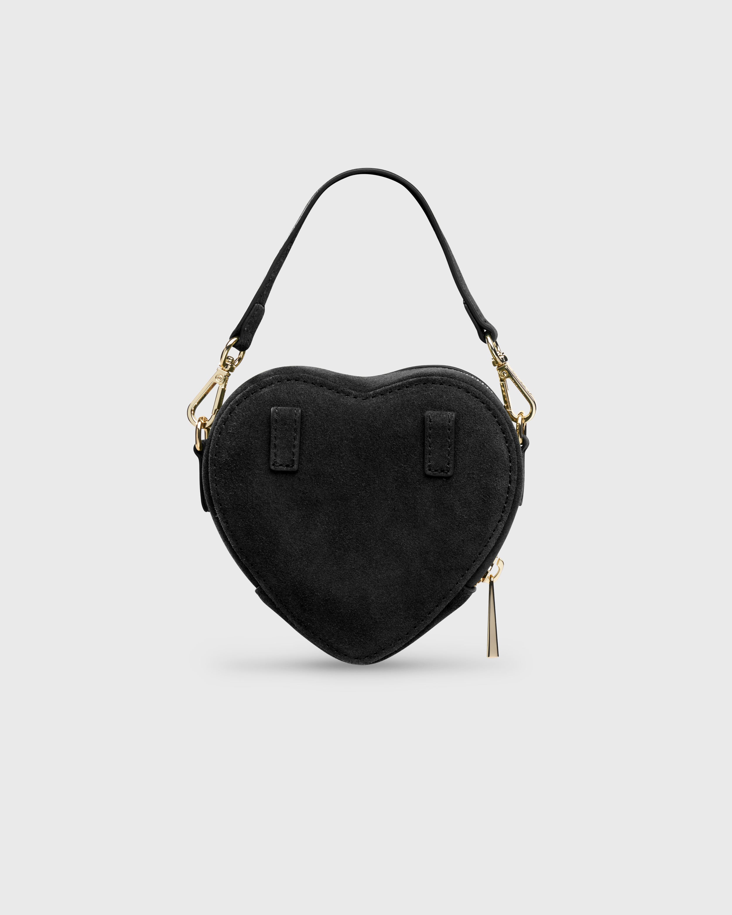 Mini Heart Bag Suede Black