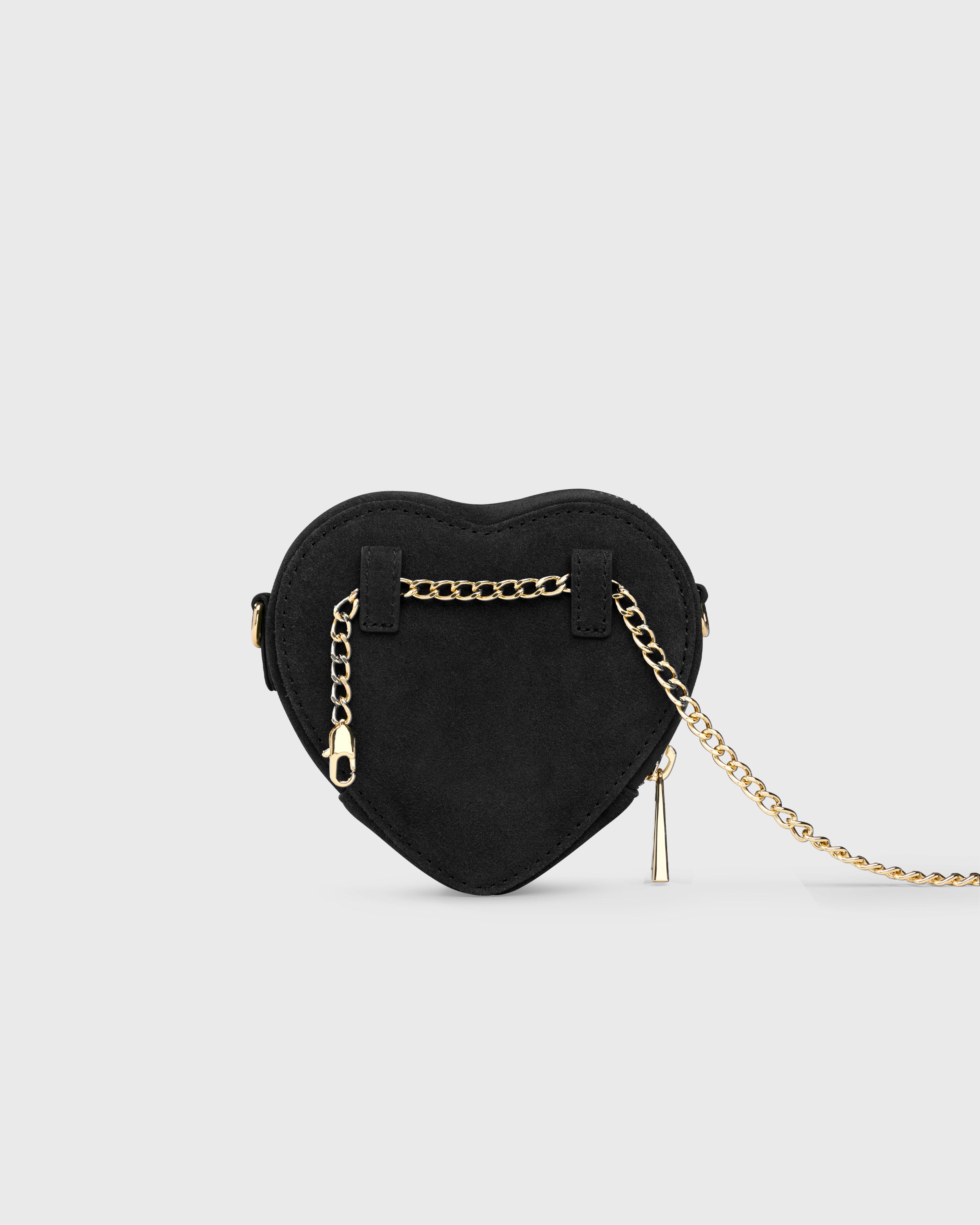 Mini Heart Bag Suede Black