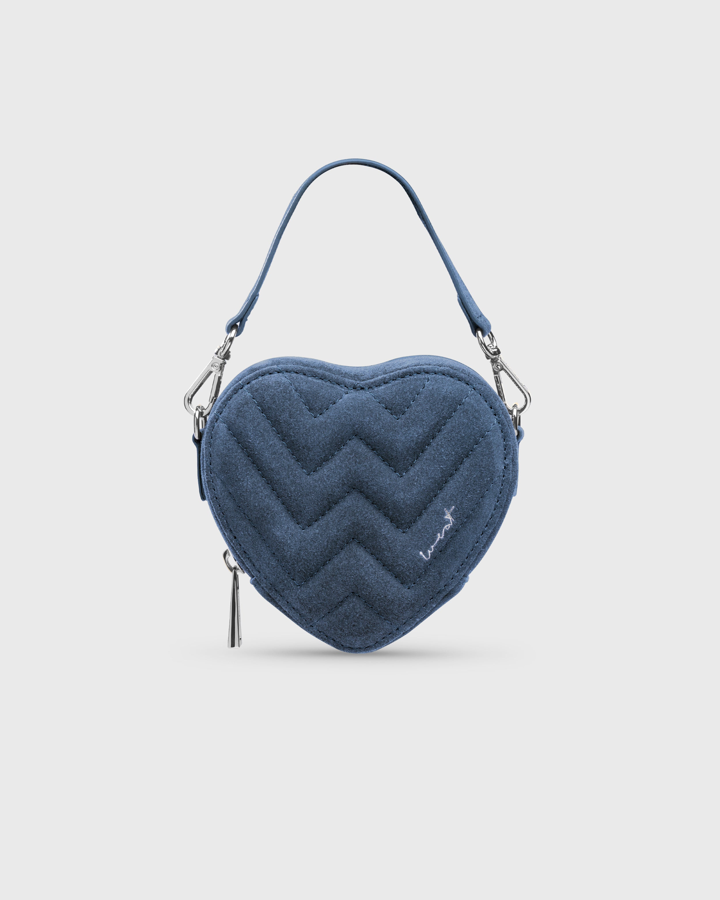 Mini Heart Bag Suede Midnight Blue