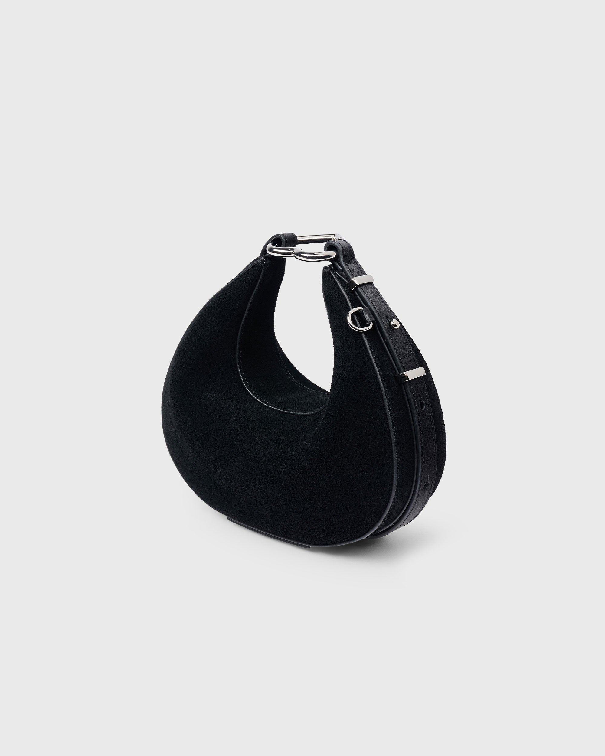 Mini Halfmoon Bag Black Suede