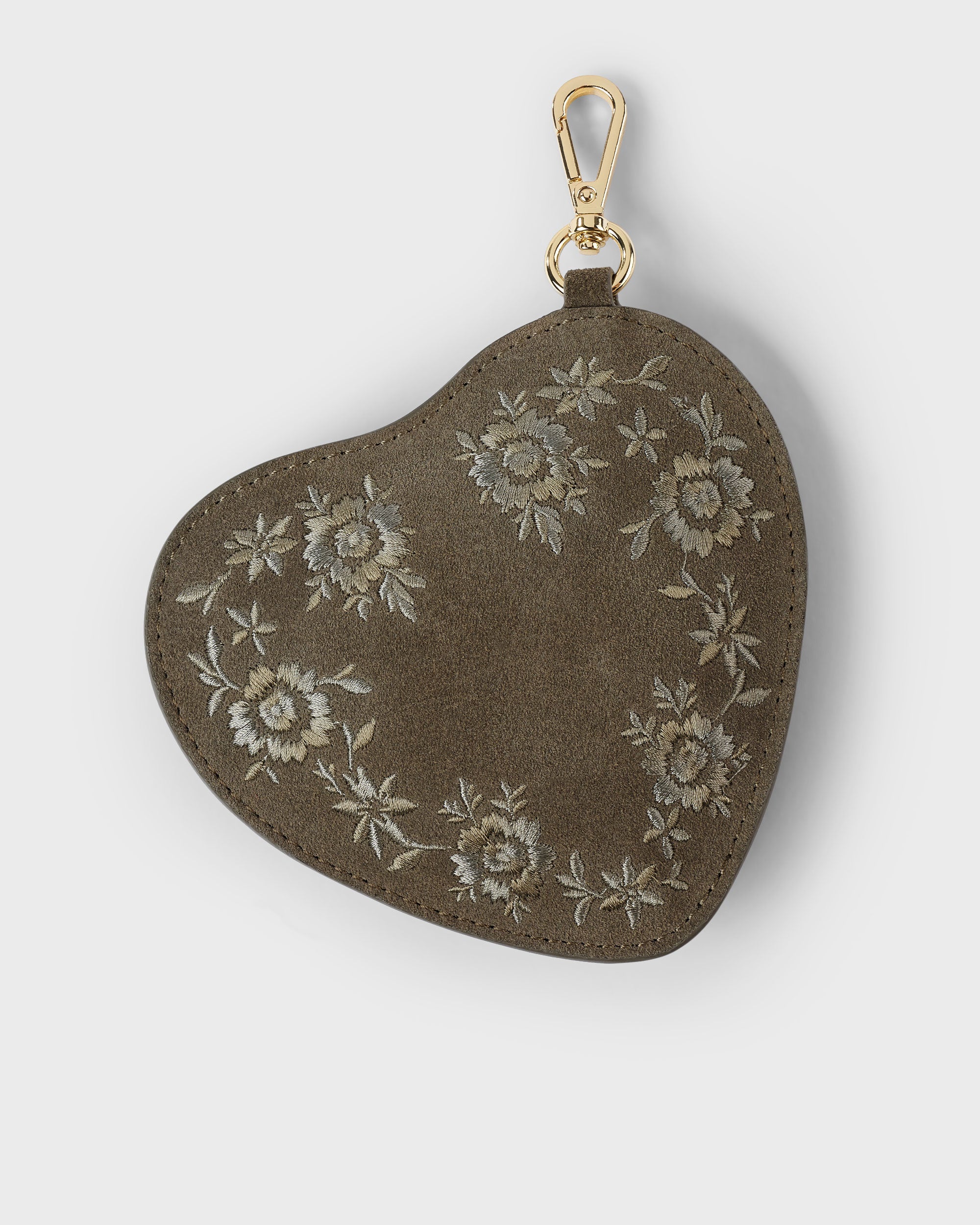 Heart Pouch Charm Khaki