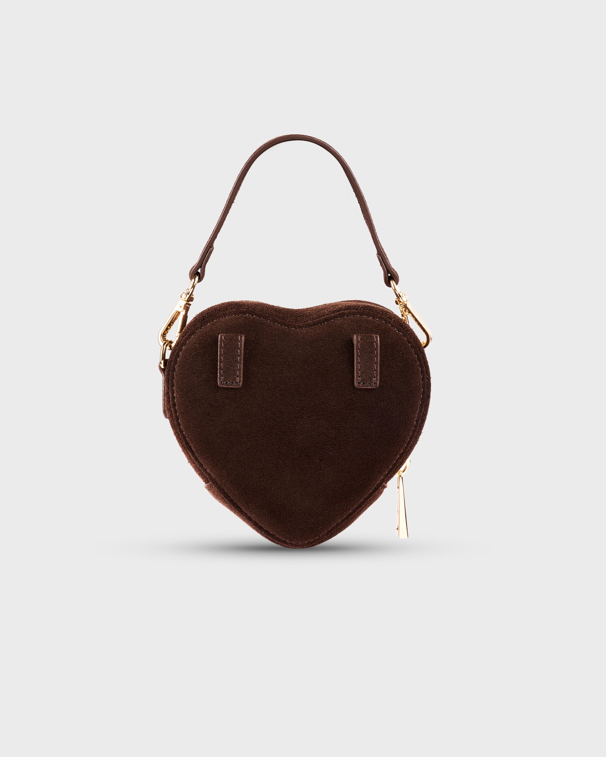 Mini Heart Bag Suede Chocolate