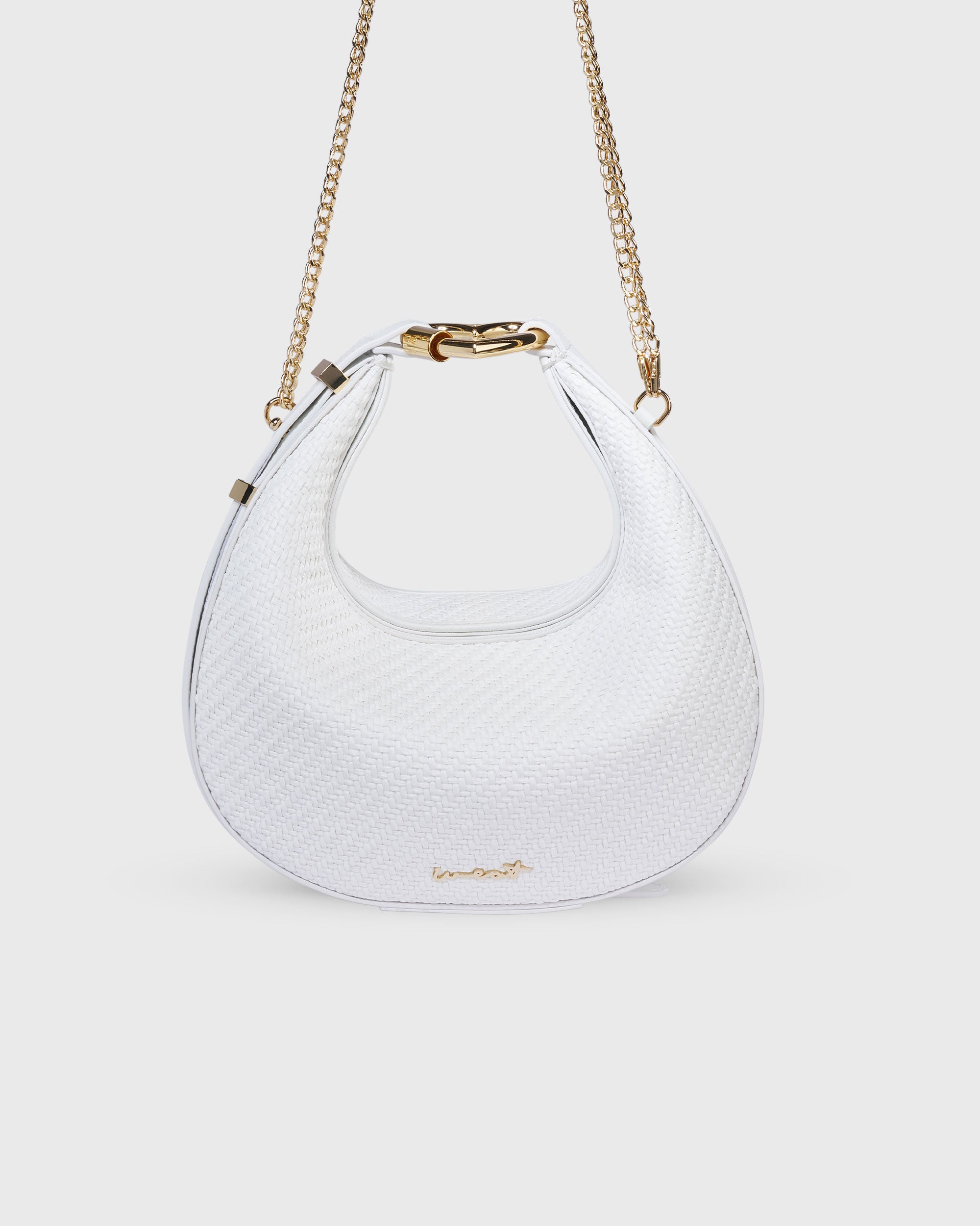 Halfmoon Bag Raffia White