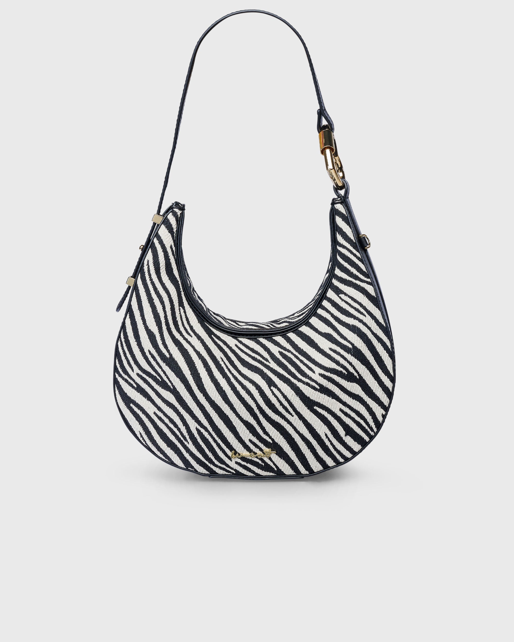 Halfmoon Bag Raffia Zebra