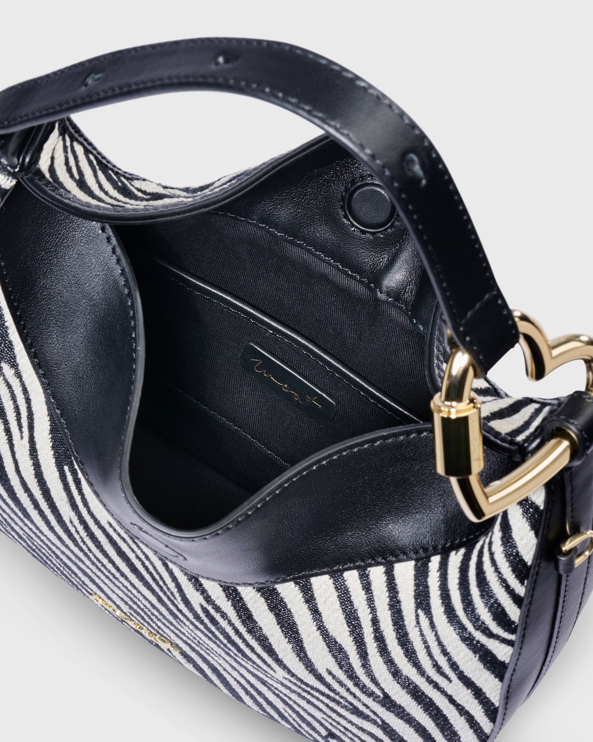 Halfmoon Bag Raffia Zebra