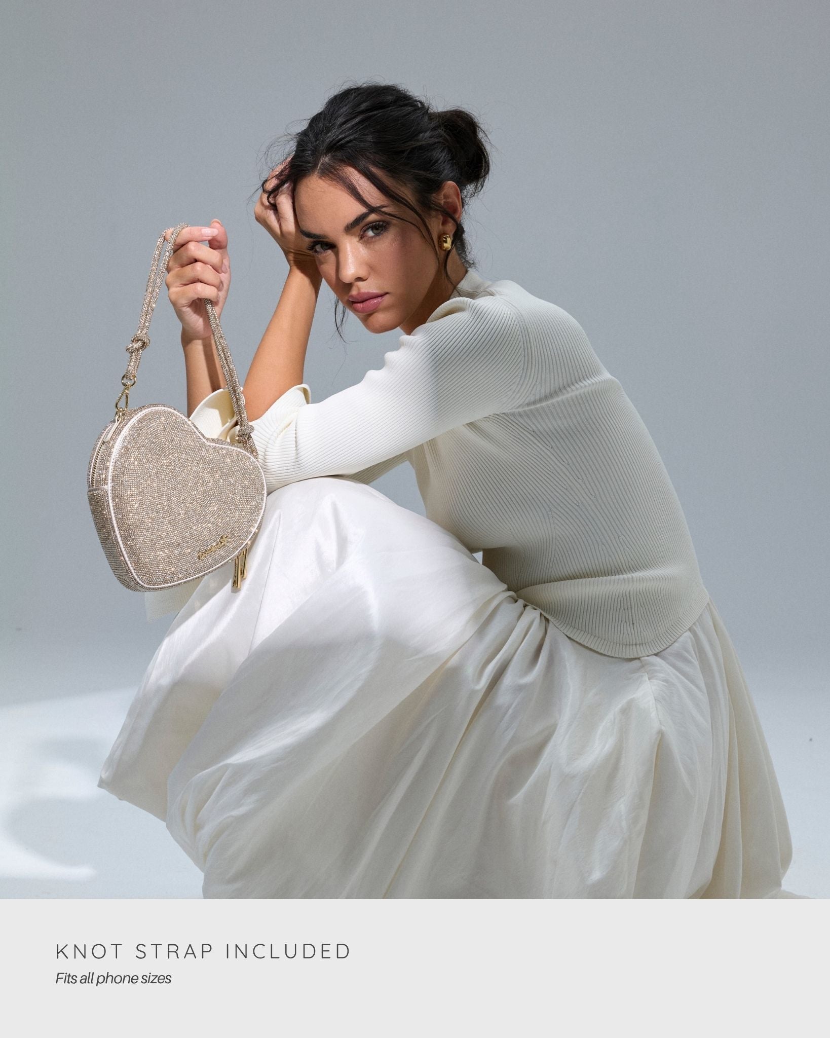 Big Heart Bag Crystal Champagne