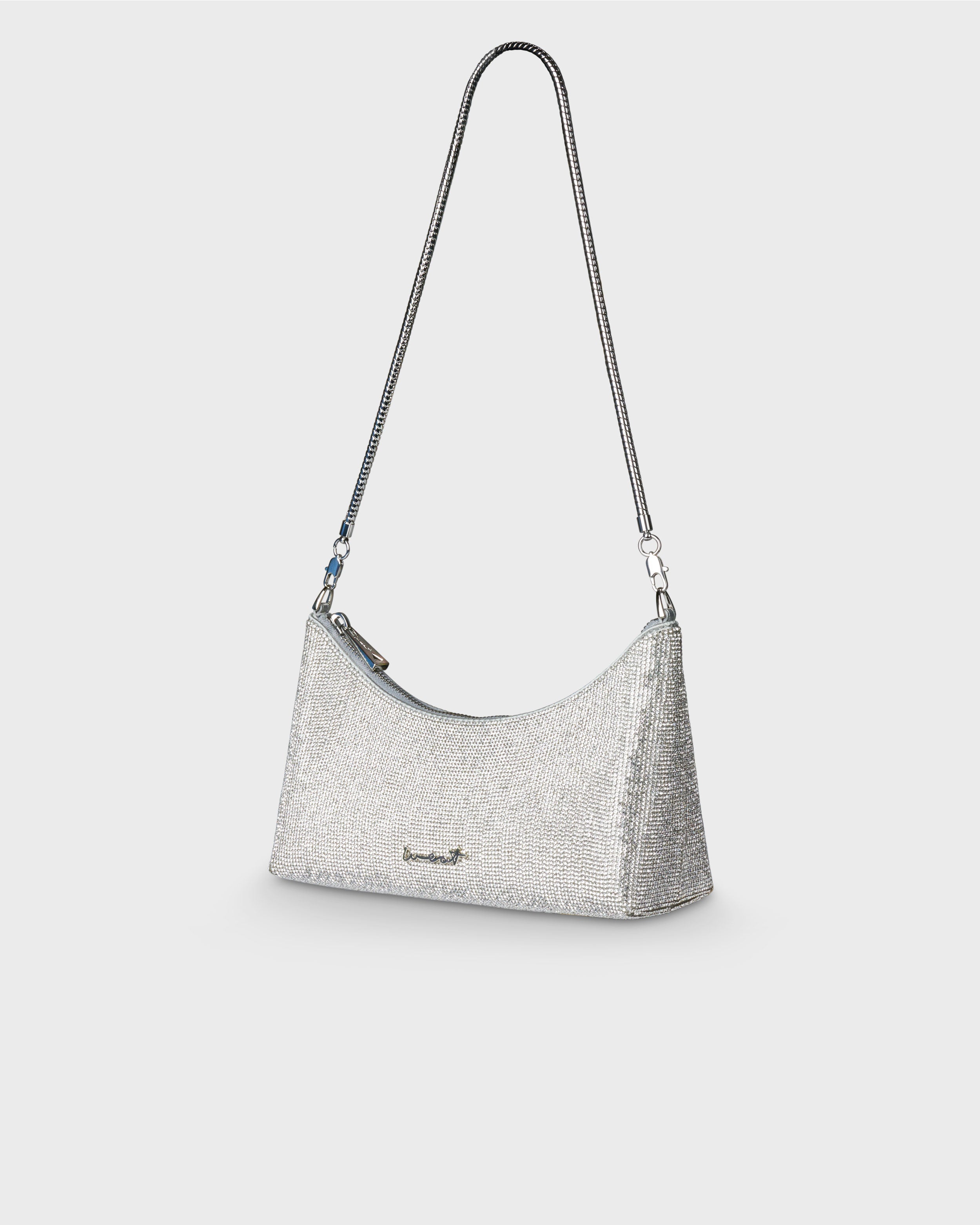 Baguette Bag Crystal Silver