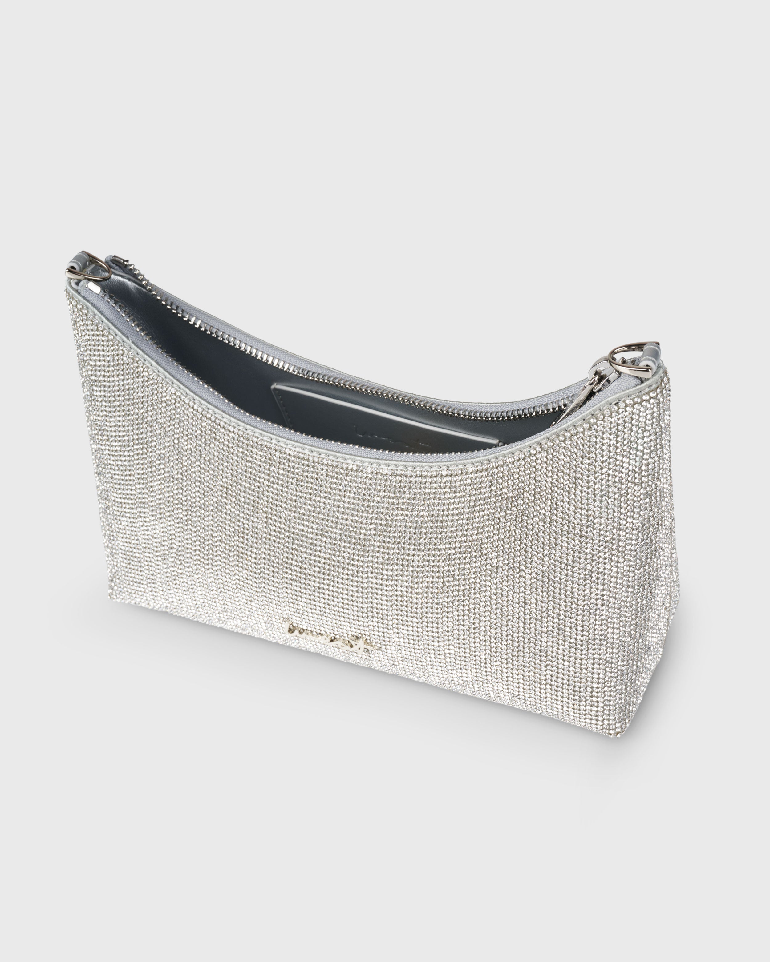 Baguette Bag Crystal Silver