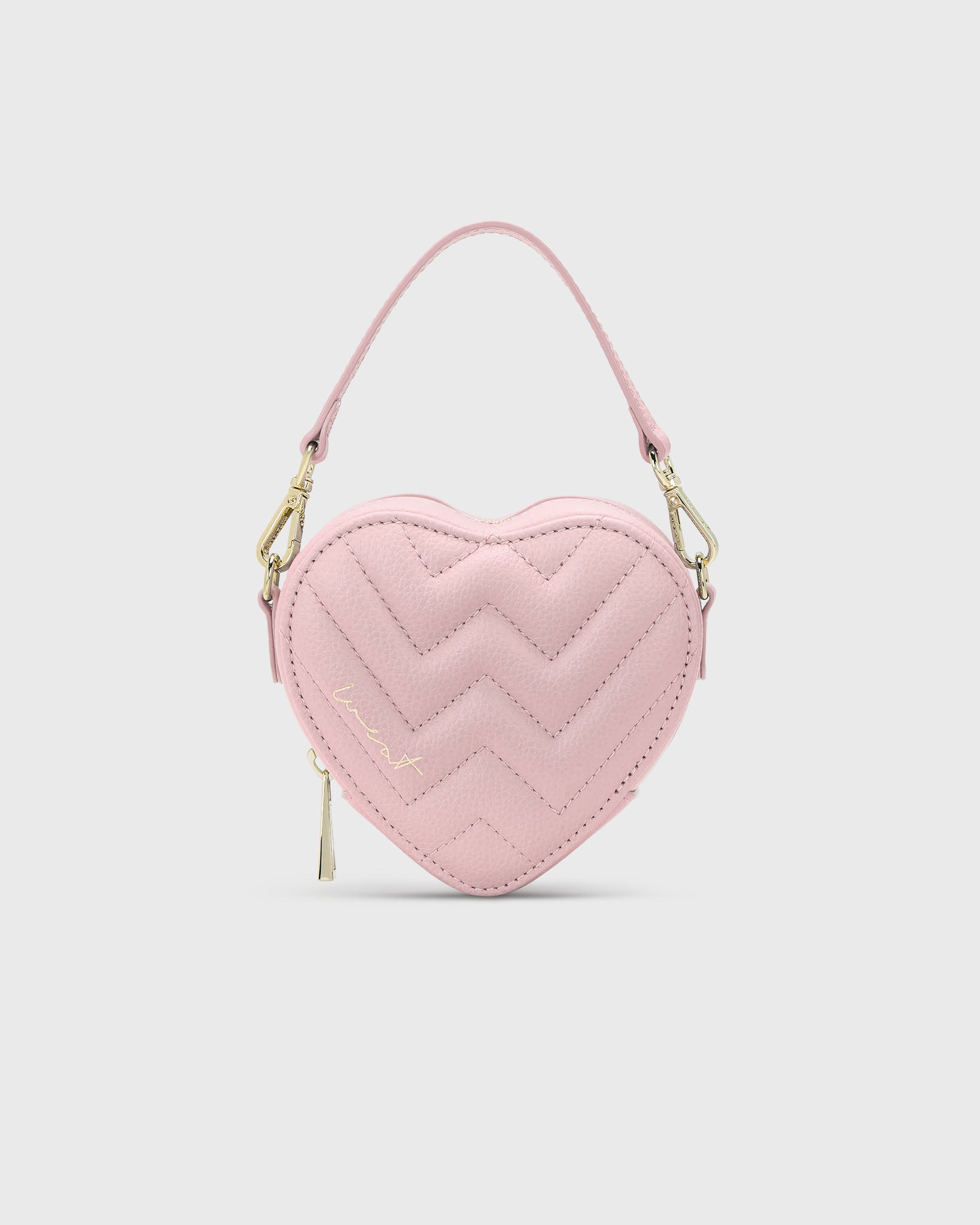 Heart-shaped Shoulder Bag - Black/crocodile-patterned - Ladies