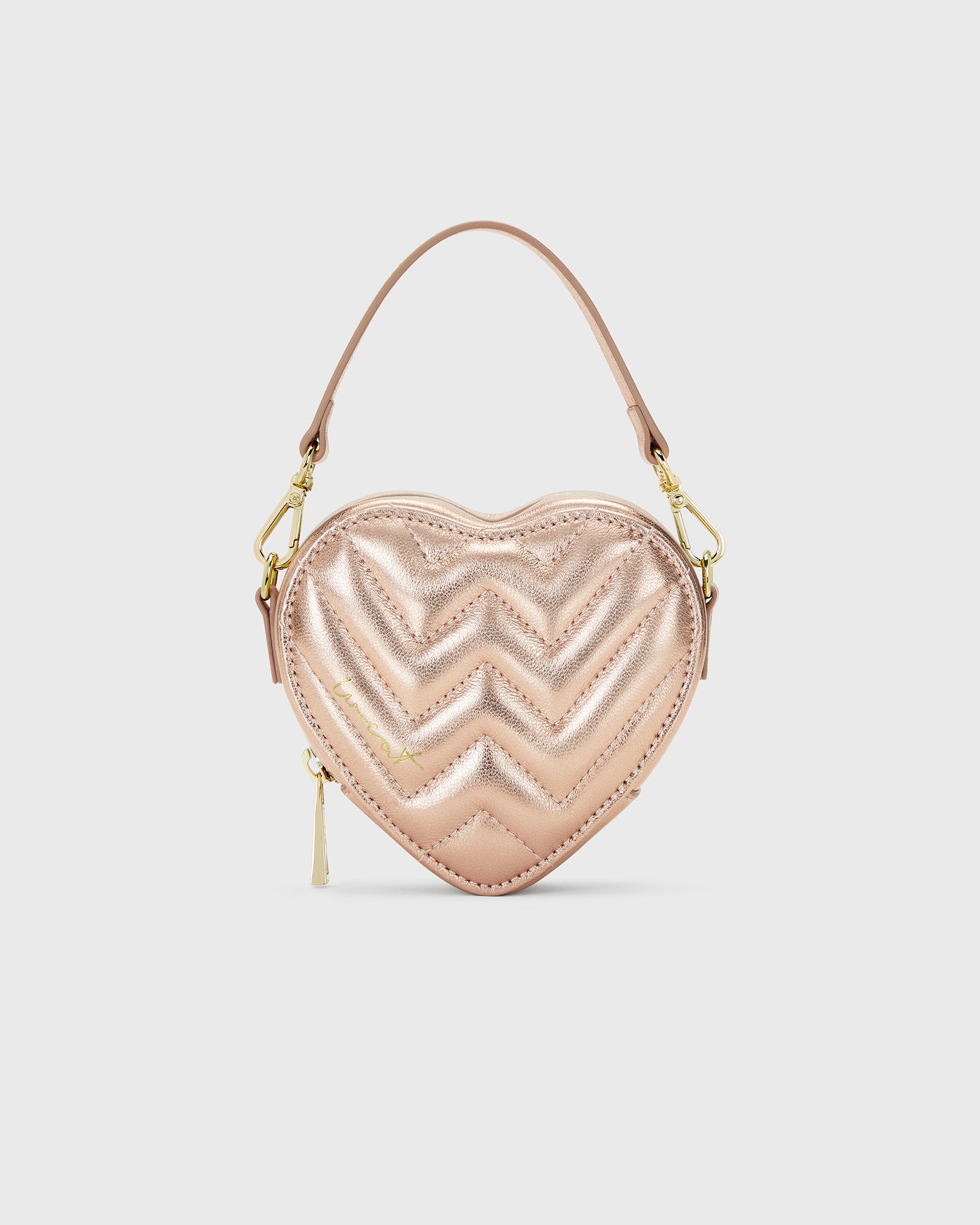 Mini Heart Bag Metallic Rose