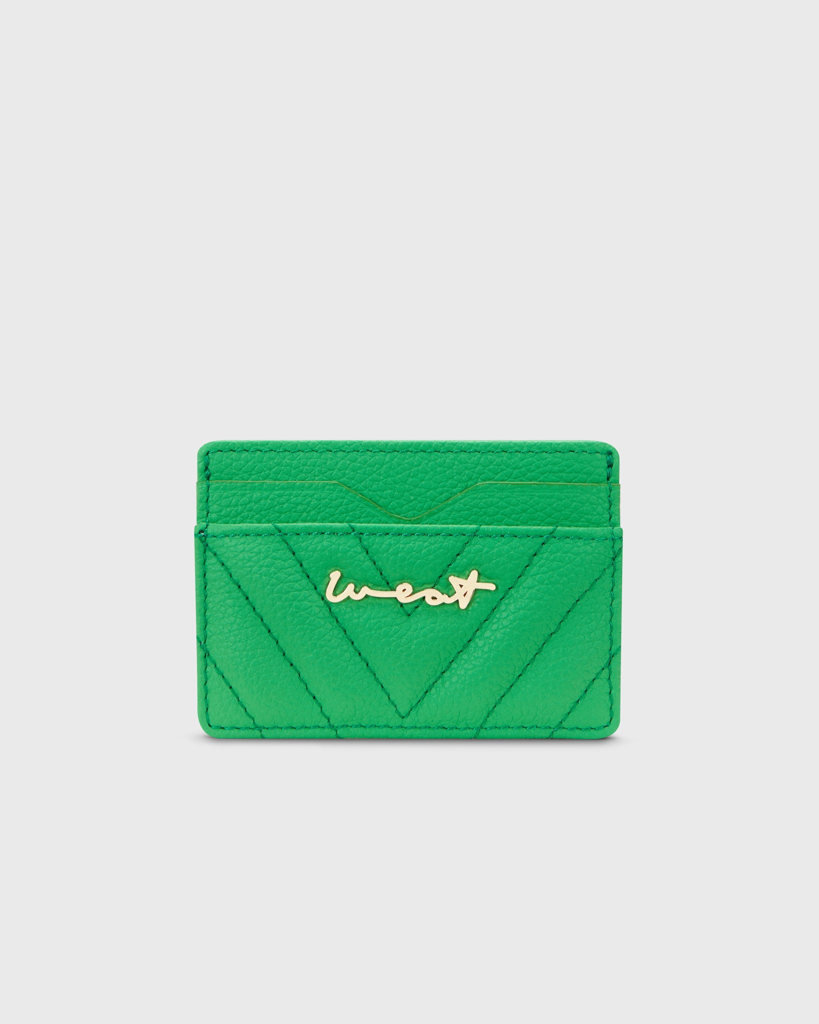 Saint Laurent Ysl Monogram Card Holder in Green