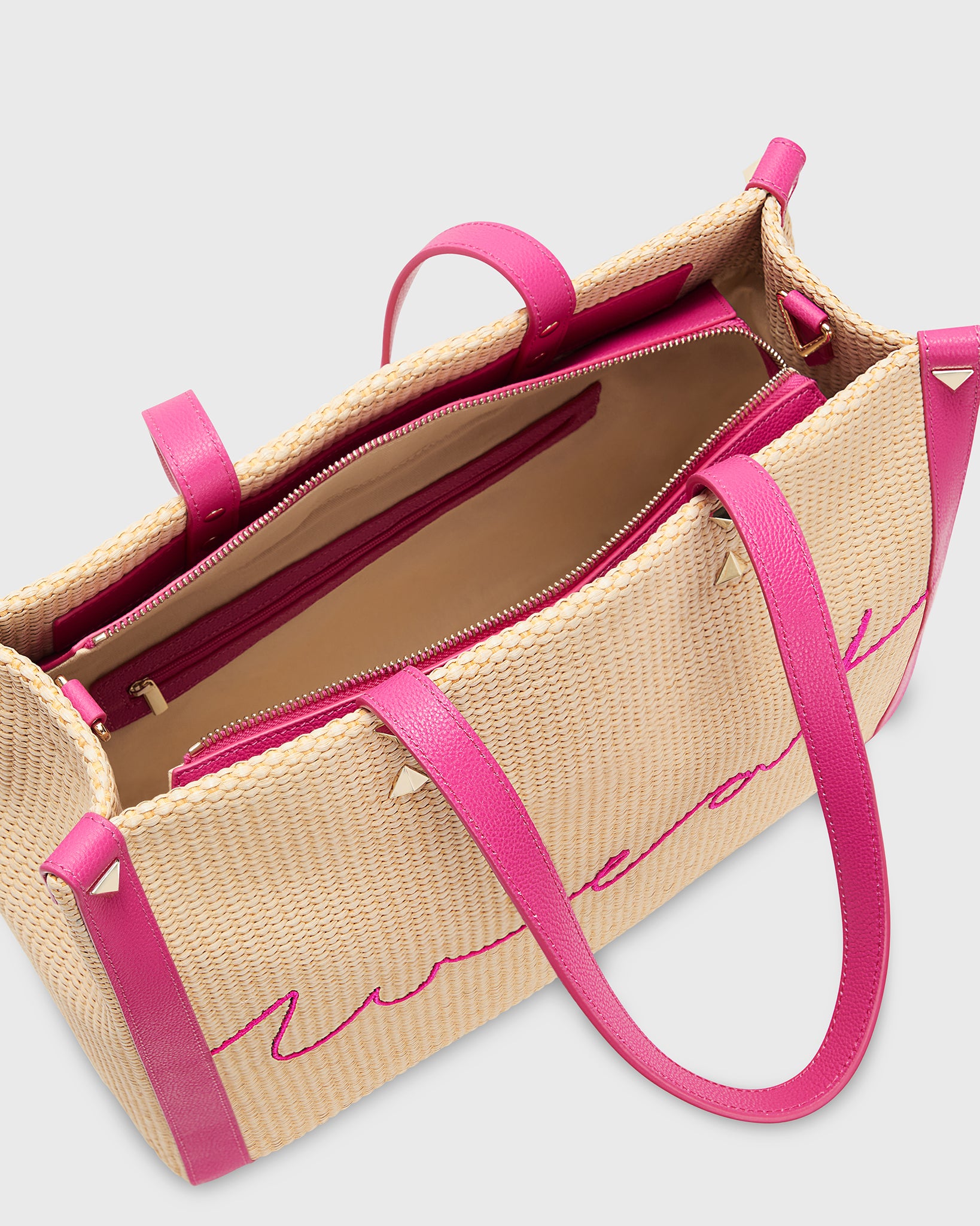 Tote Raffia Pink