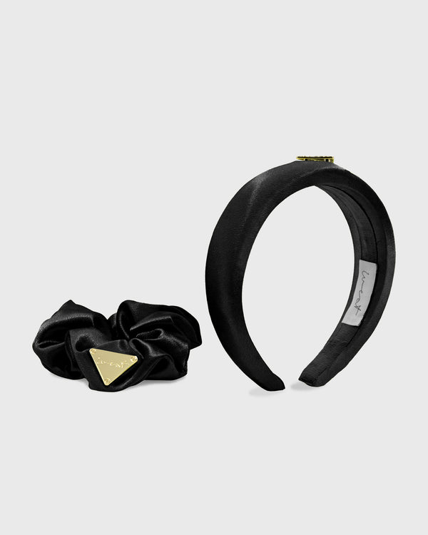 Scrunchie & Headband Set Black