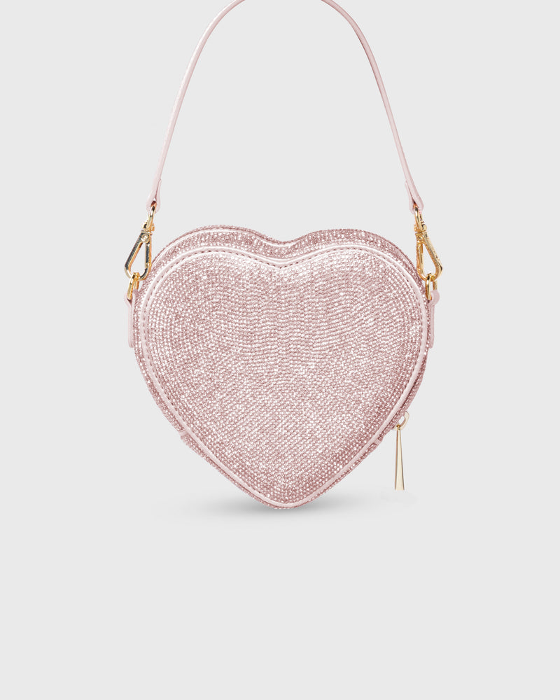 Midi Heart Bag Crystal Rosé