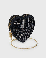 Big Heart Bag Crystal Black Silk