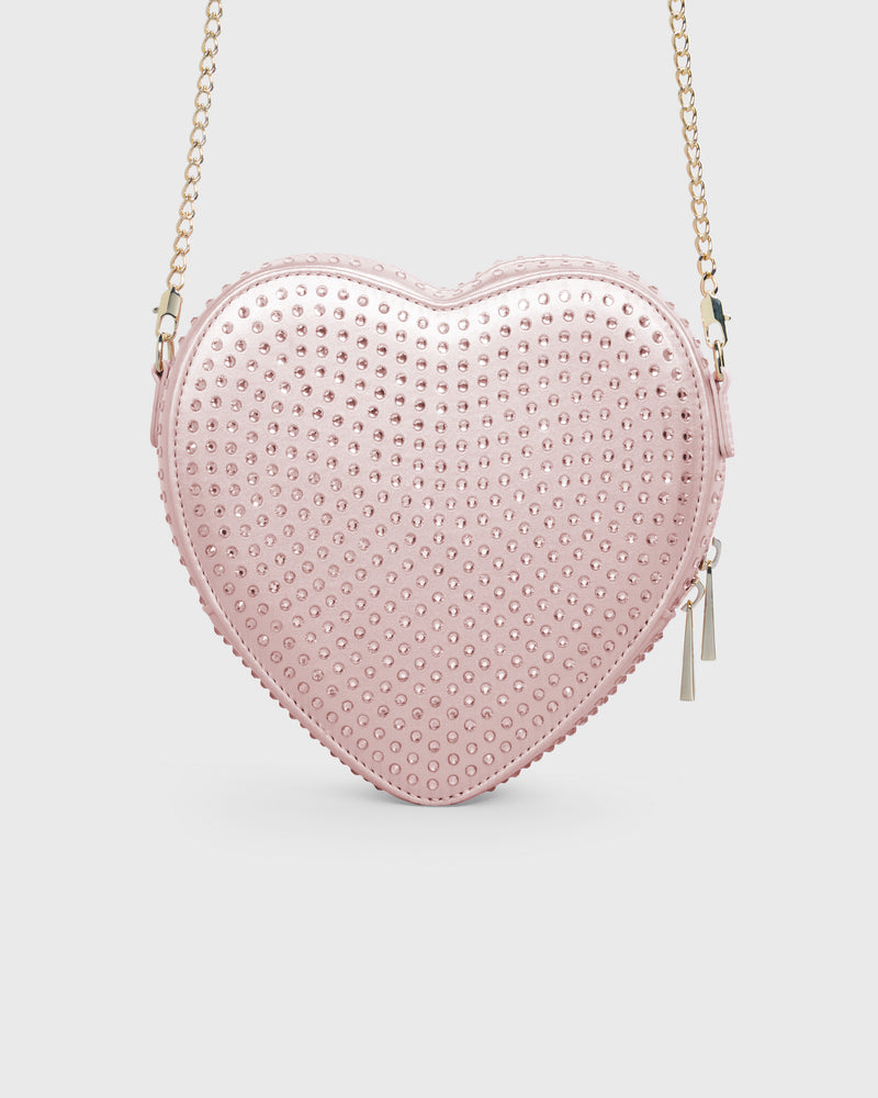 Big Heart Bag Crystal Rosé Silk