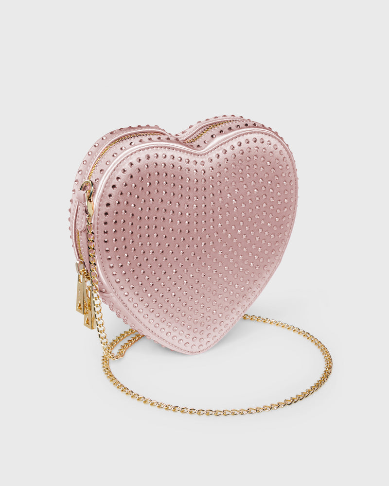 Big Heart Bag Crystal Rosé Silk