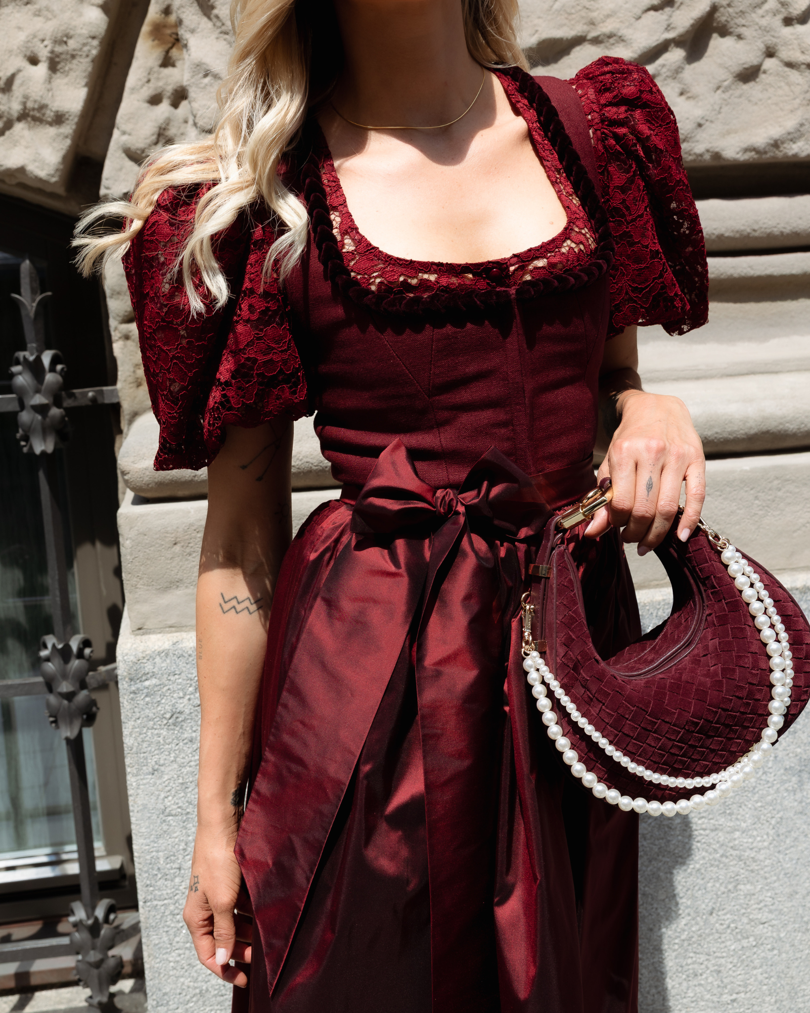 Halfmoon Bag Braided Merlot
