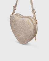 Big Heart Bag Crystal Champagne with Knot Strap