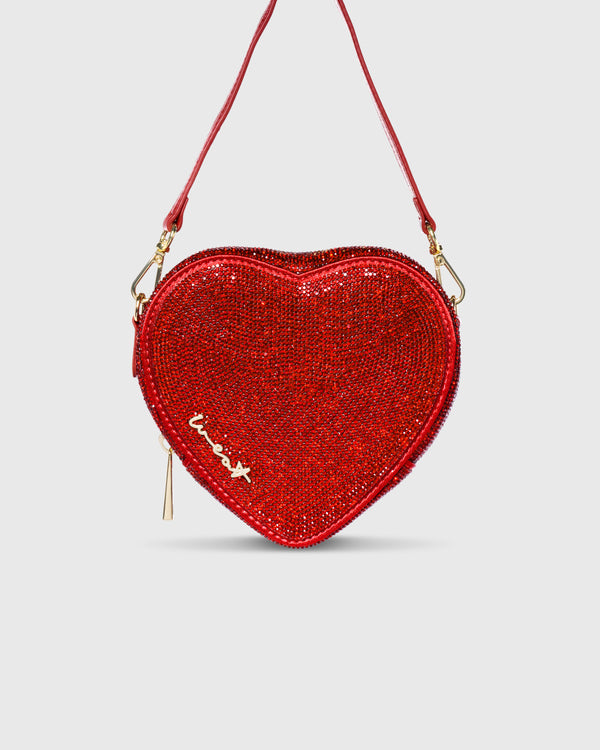 Midi Heart Bag Crystal Cherry