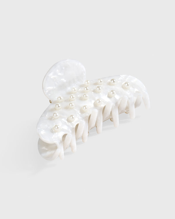 Hair Clip White Pearl