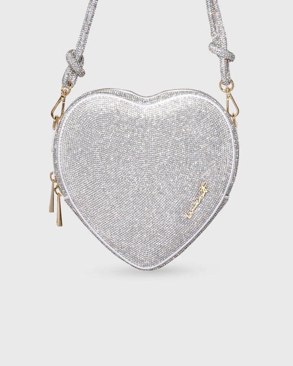 Big Heart Bag Crystal with Knot Strap