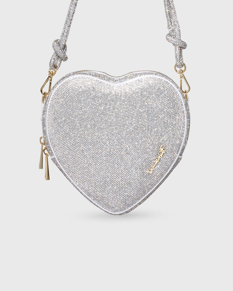 Big Heart Bag Crystal with Knot Strap